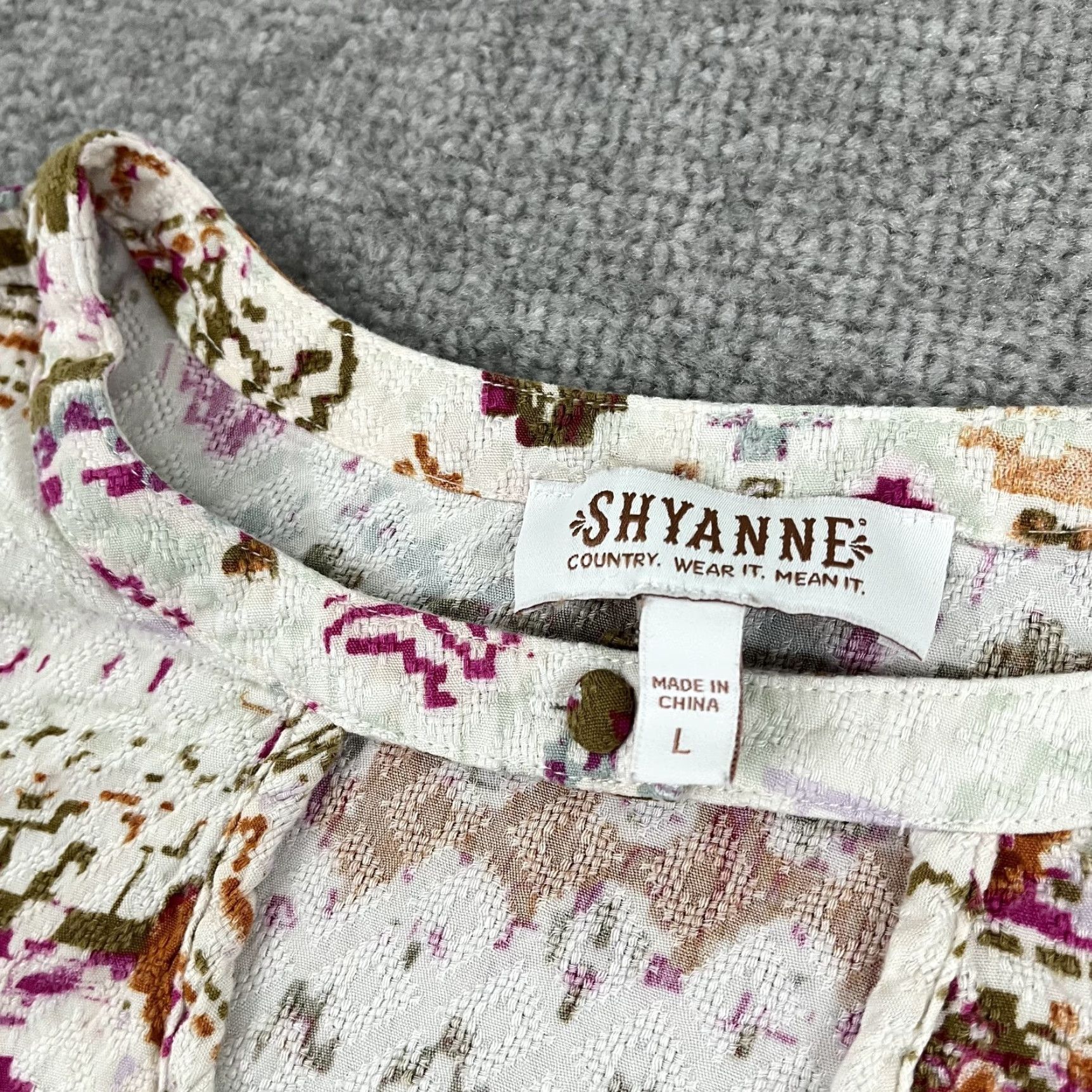Vintage Shyanne Blouse Shirt Womens Large Western Cowgirl Peasant Mini Dress Tunic Top Shirt Size L / US 10 / IT 46 - 2 Thumbnail