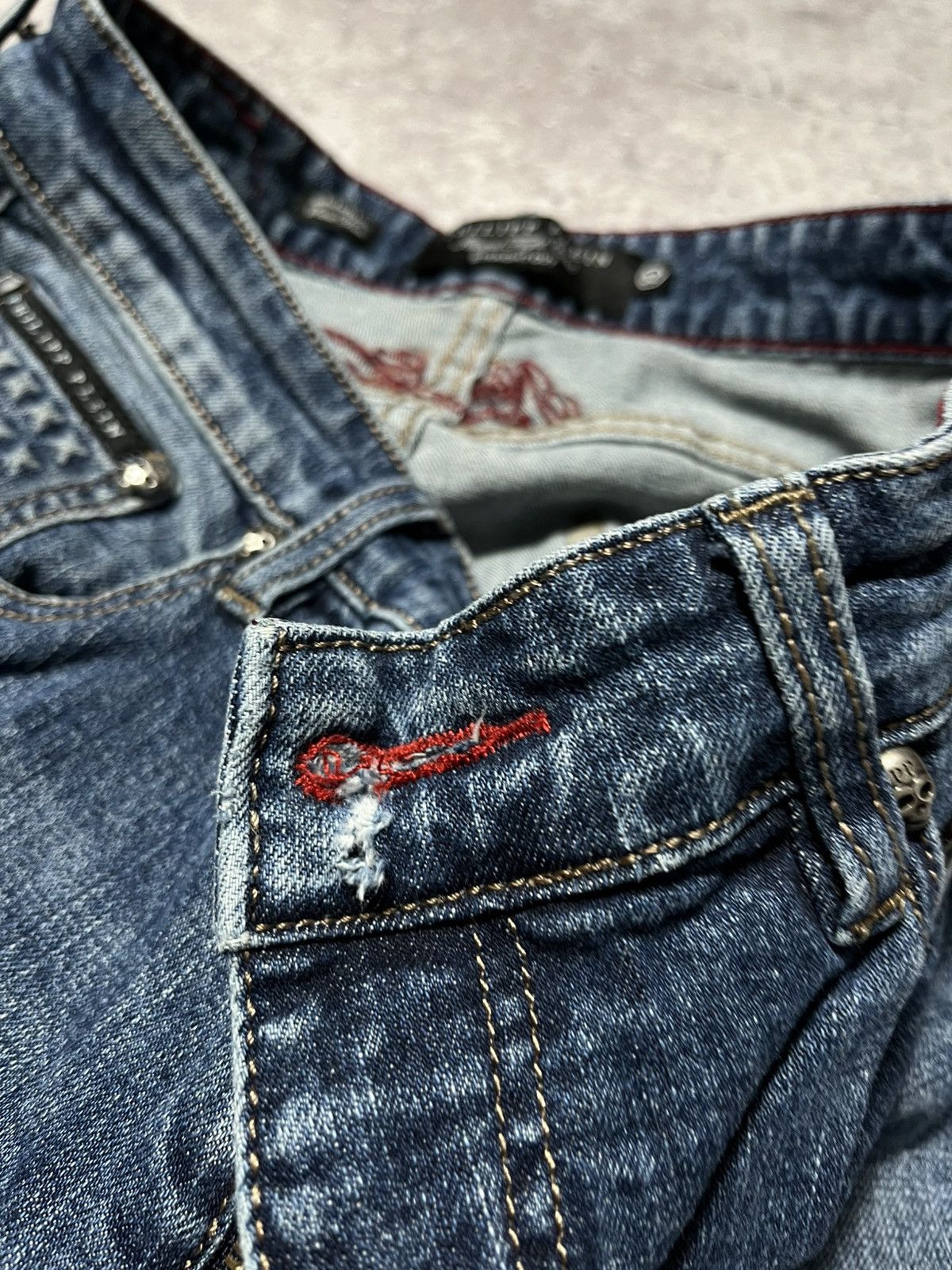 Philipp Plein Philipp Plein Cowboy ILLegal Fight Club Straight Cut Jeans Size US 32 / EU 48 - 25 Thumbnail