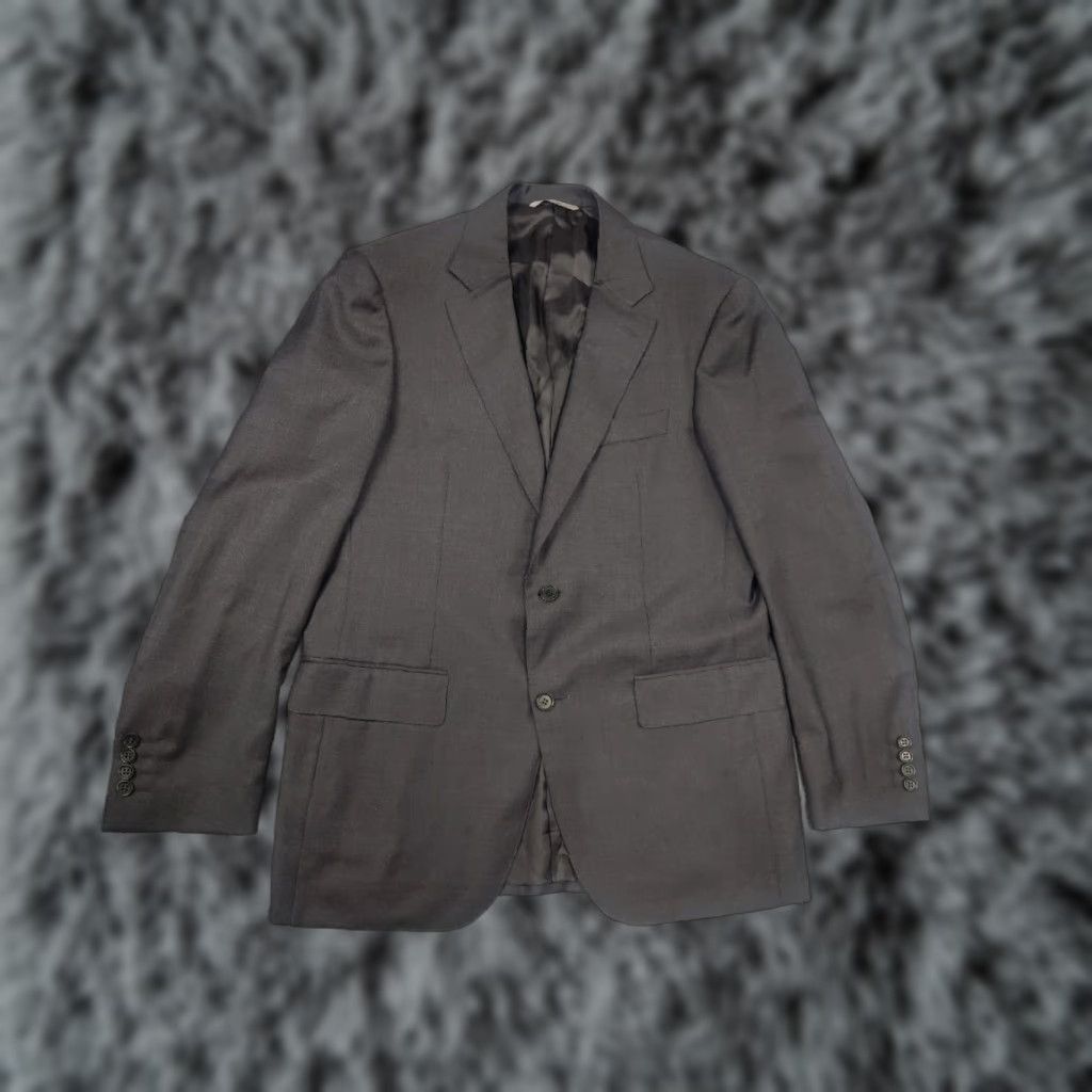 Canali Canali Italy Design 13280 / 30 slim fit 2 button Business Classic Suit Dark Gray wool fabric Size 50R - 1 Thumbnail