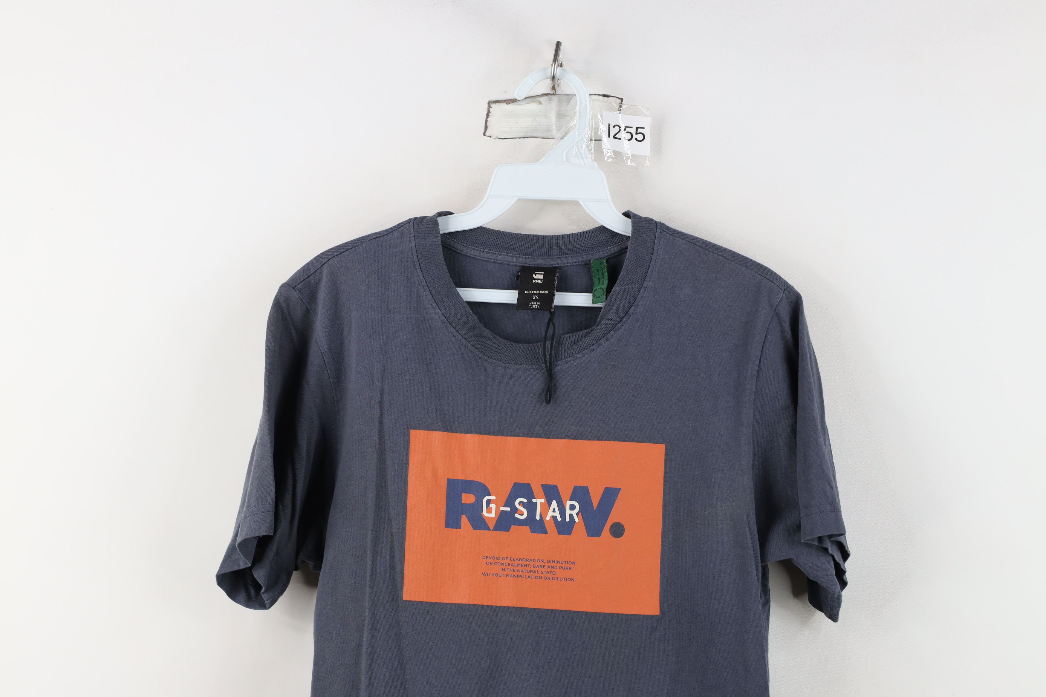 G-Star Deadstock G Star Raw Box Logo T-Shirt Steel Blue Cotton Size US XS / EU 42 / 0 - 2 Thumbnail