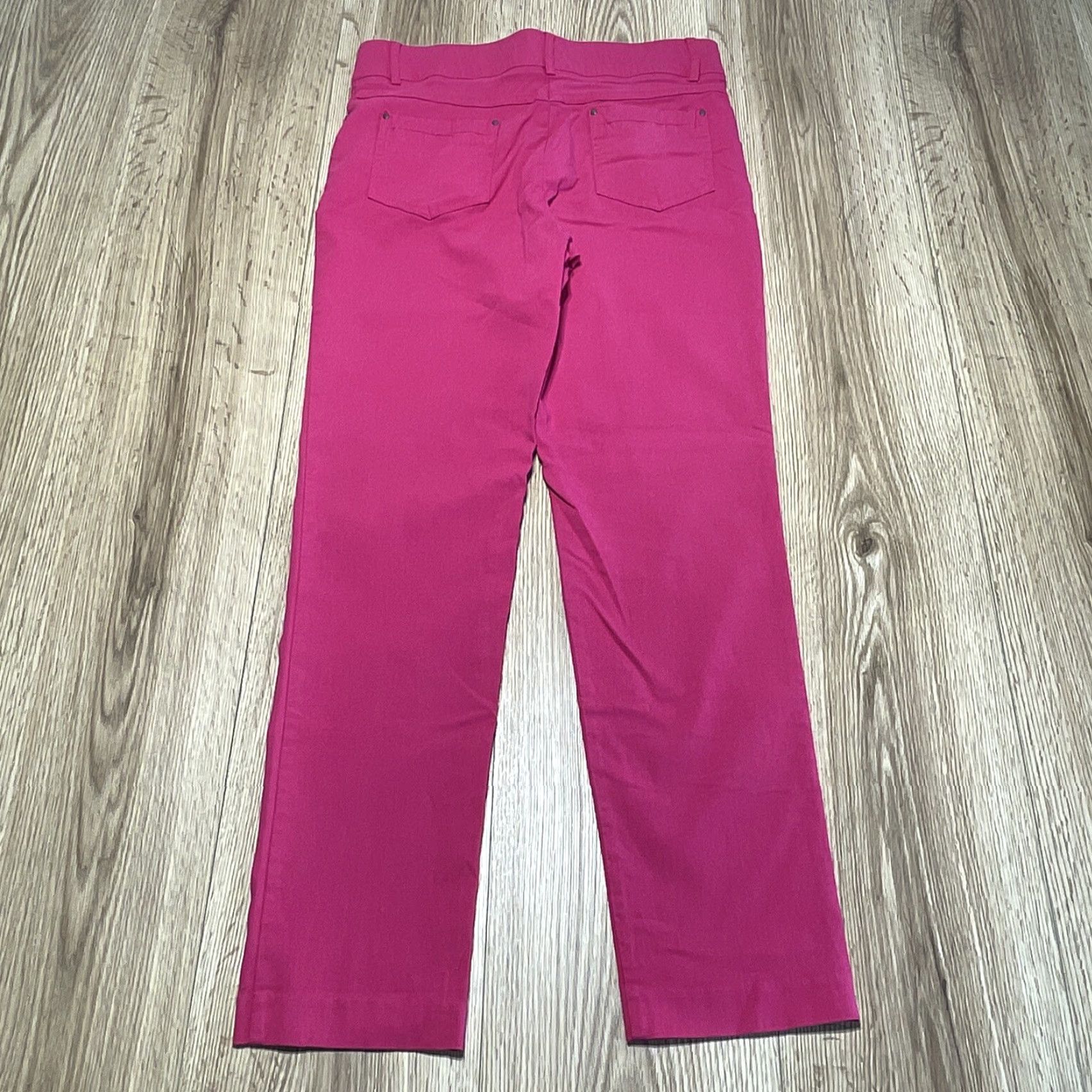 Vintage Linda Matthews Chino Pants Women 8 Pink Straight Midrise Elastic Waist Regular Size 30" / US 8 / IT 44 - 8 Thumbnail