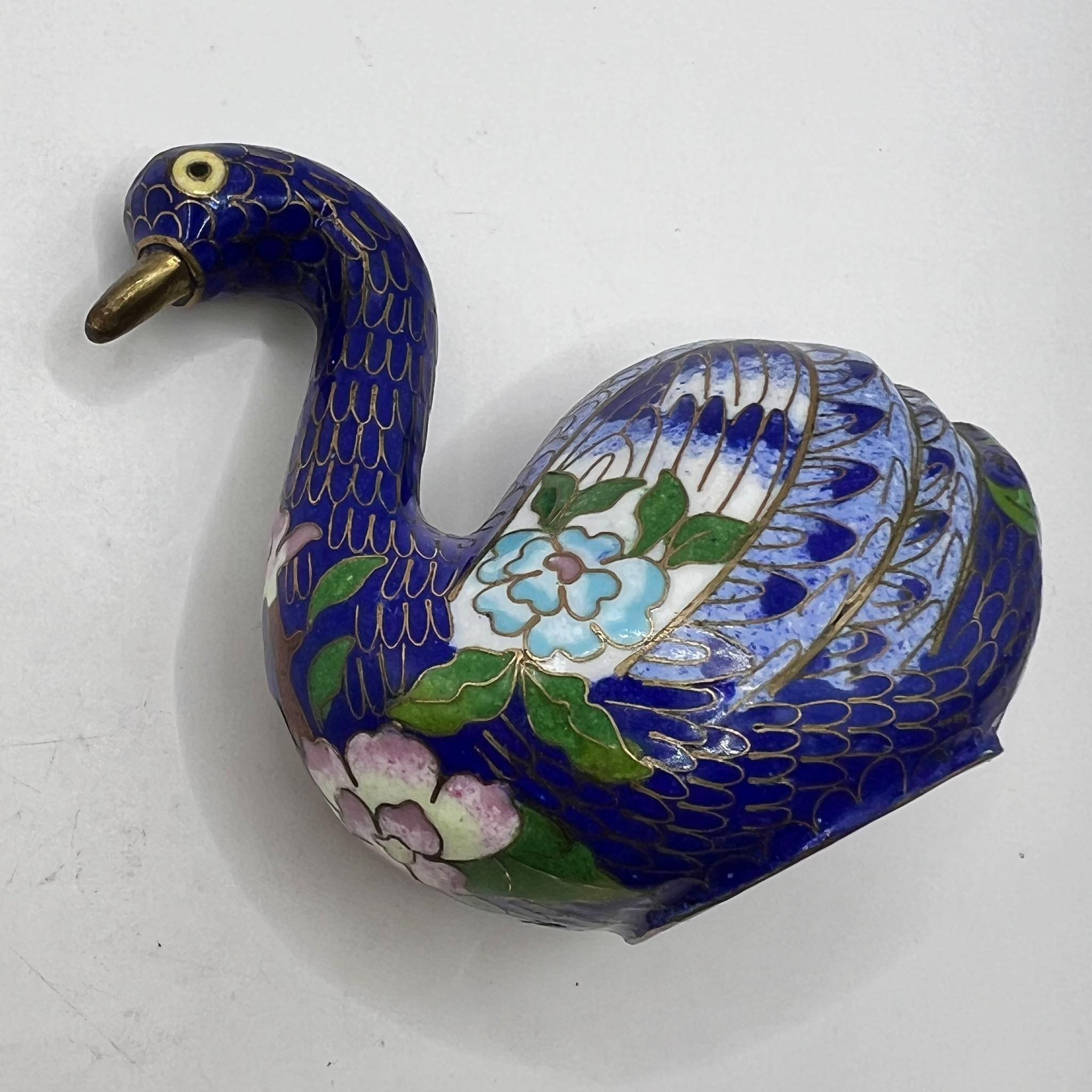 Handmade × Vintage 1970 Vintage Brass Miniature Figure Swan Cloisonne Enamel Size ONE SIZE - 5 Thumbnail