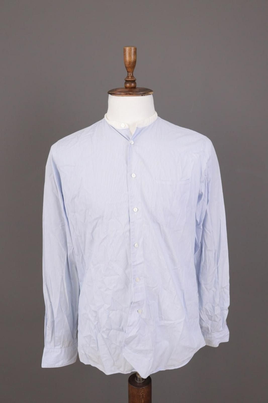Bogloili Blue Pinstripe Collar Button Shirt Size 41 / 16