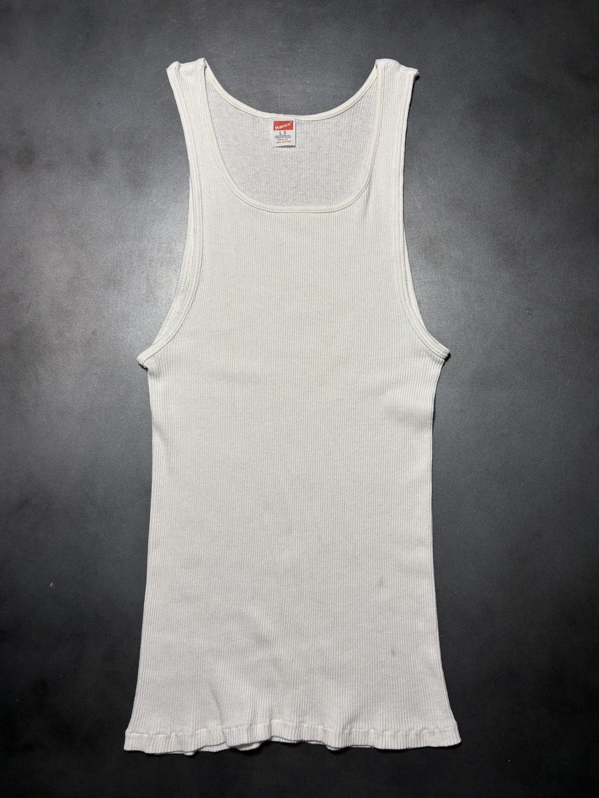 Hanes 1980s Vintage Hanes Tank Top 80s Made in USA Wife Sleeveless Size US M / EU 48-50 / 2 - 12 Thumbnail