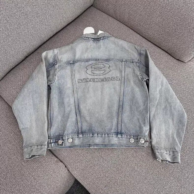 Balenciaga Balenciaga Collar Pure Color Rhinestone Logo Denim Long Sl Size XXS / US 00 / IT 34 - 2 Thumbnail