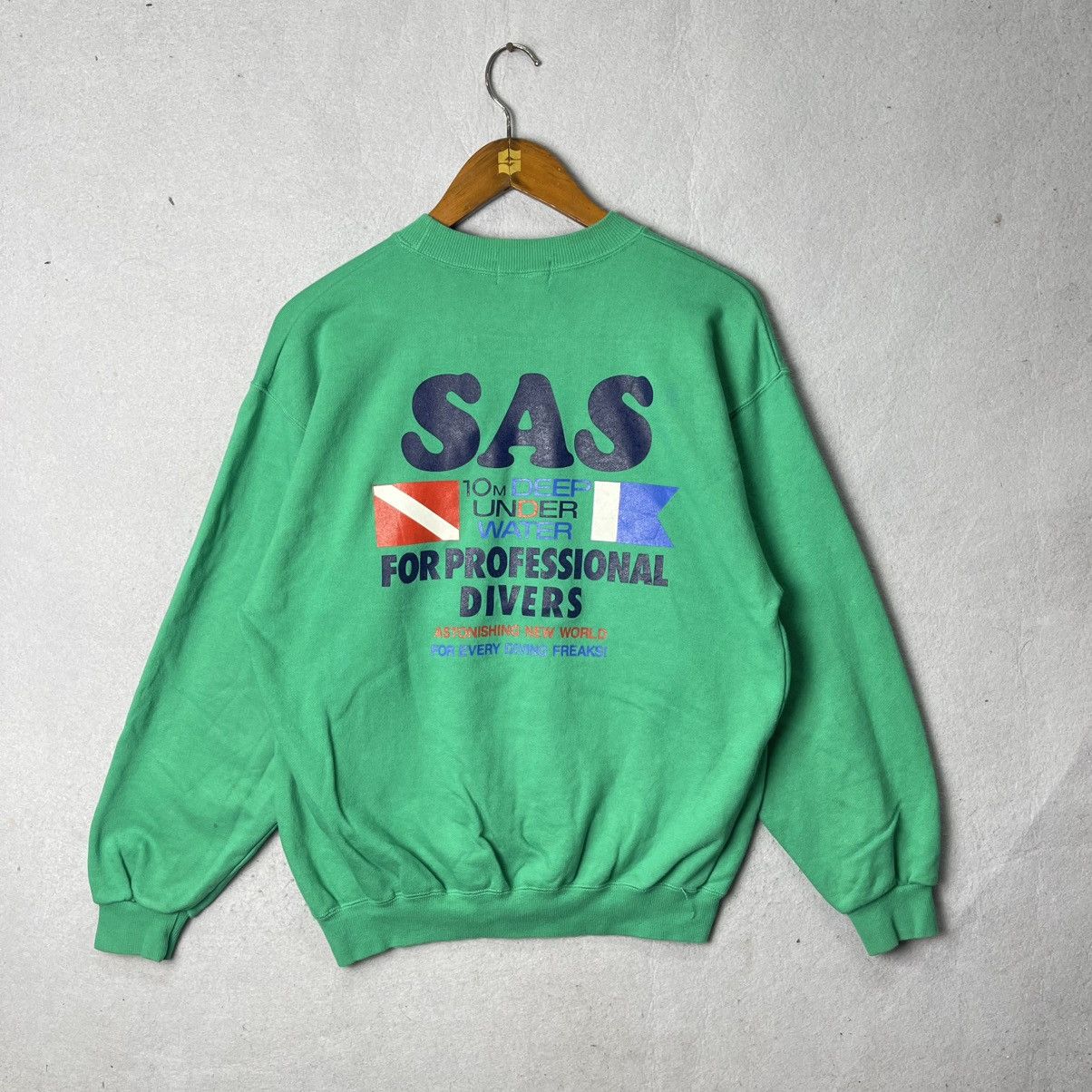 Vintage Vintage SAS Scuba Diving Crewneck Sweatshirt (Made in Japan) Size US M / EU 48-50 / 2 - 1 Thumbnail