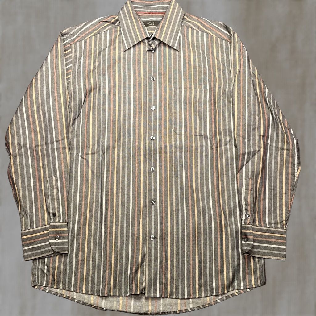 Eton ETON Shirt Mens Large Multicolor Stripe Long Sleeve Button-Up Cotton Casual Size US L / EU 52-54 / 3 - 1 Thumbnail