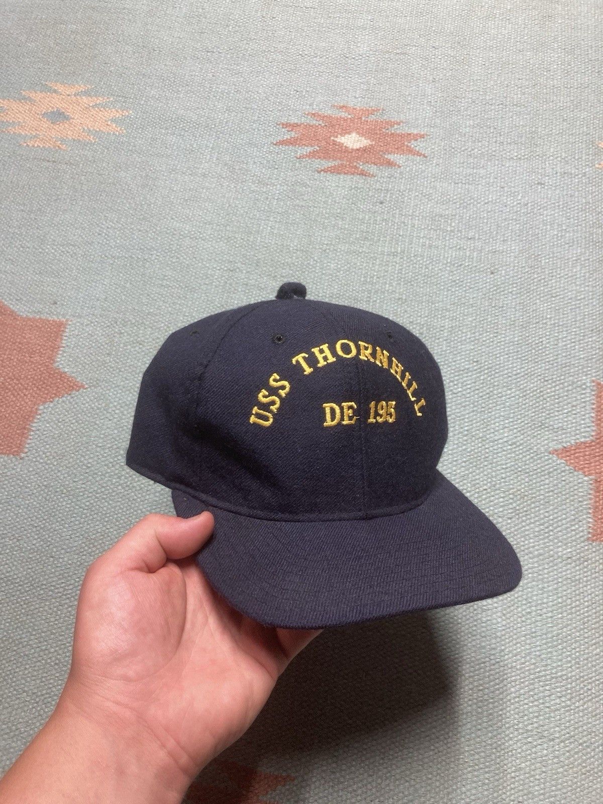 Vintage Vtg SnapBack hat wool USS Thornhill DE 195 US navy military Size ONE SIZE - 1 Thumbnail