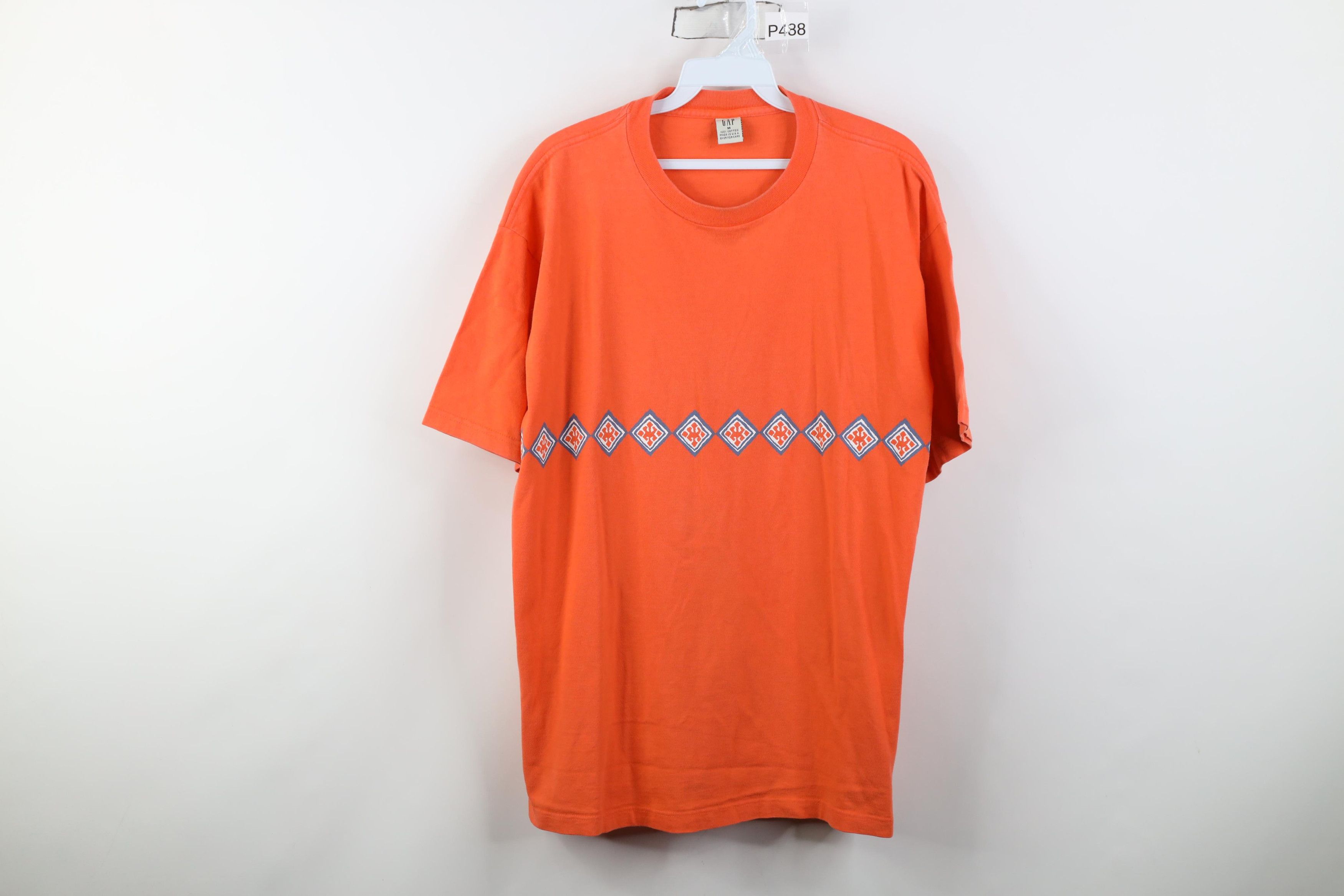 Gap Vintage 90s Y2K Gap Geometric T-Shirt Orange Cotton USA Size US M / EU 48-50 / 2 - 1 Thumbnail