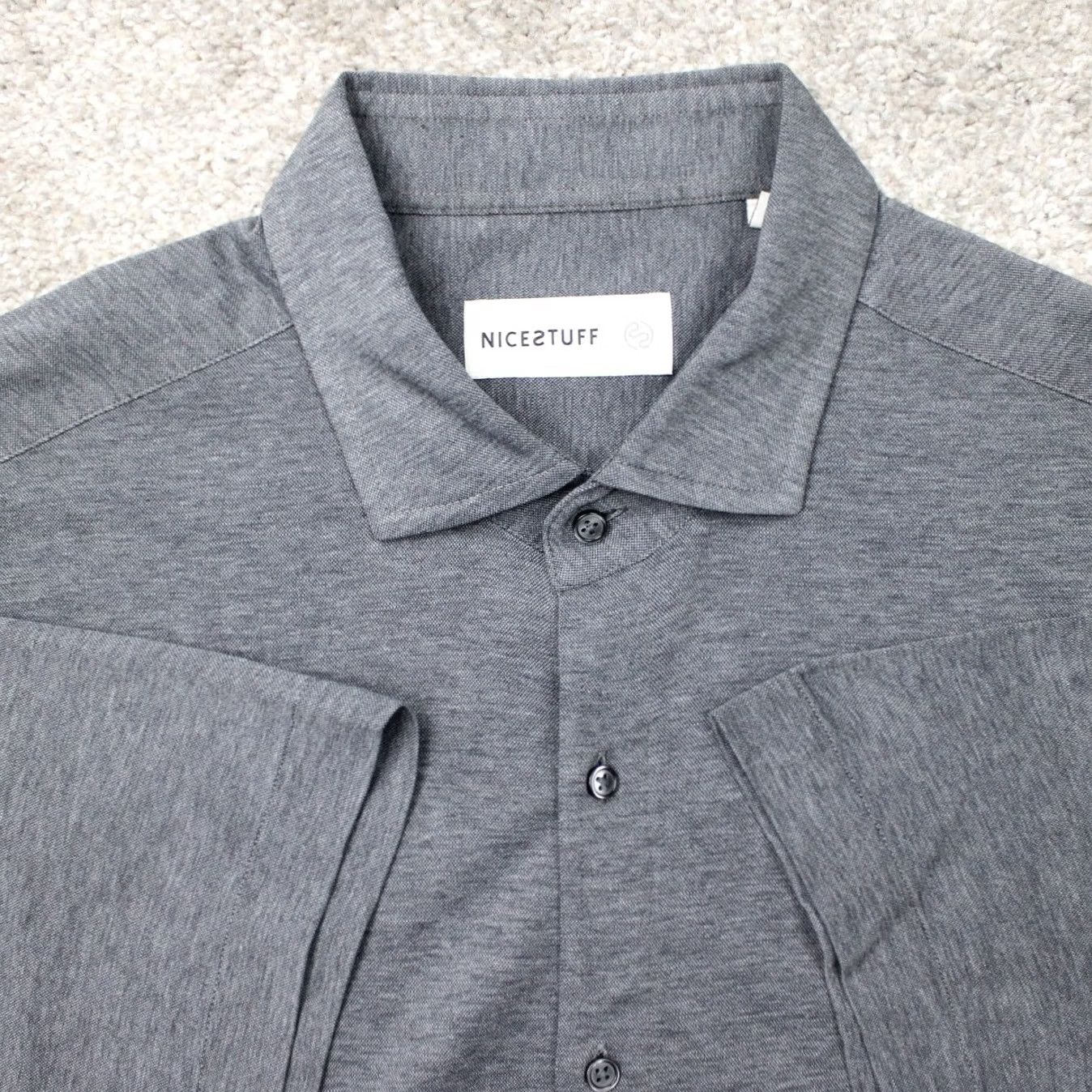 Vintage Nice Stuff Shirt Mens XL Gray 100% Cotton Short Sleeve Button Up Casual Preppy Size US XL / EU 56 / 4 - 2 Thumbnail