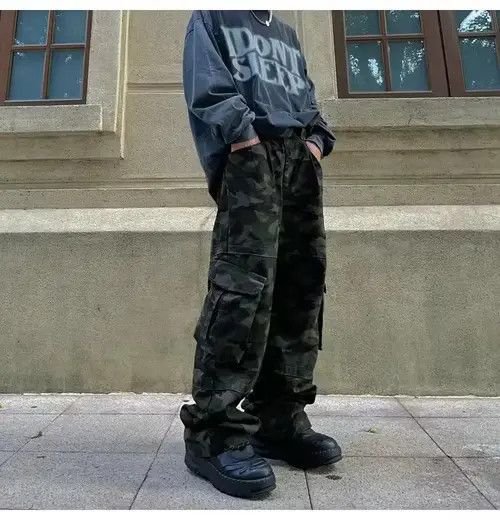 American Edition × Designer × Handmade Bag camo skate hiphop baggy cargo pants Size US 34 / EU 50 - 2 Thumbnail