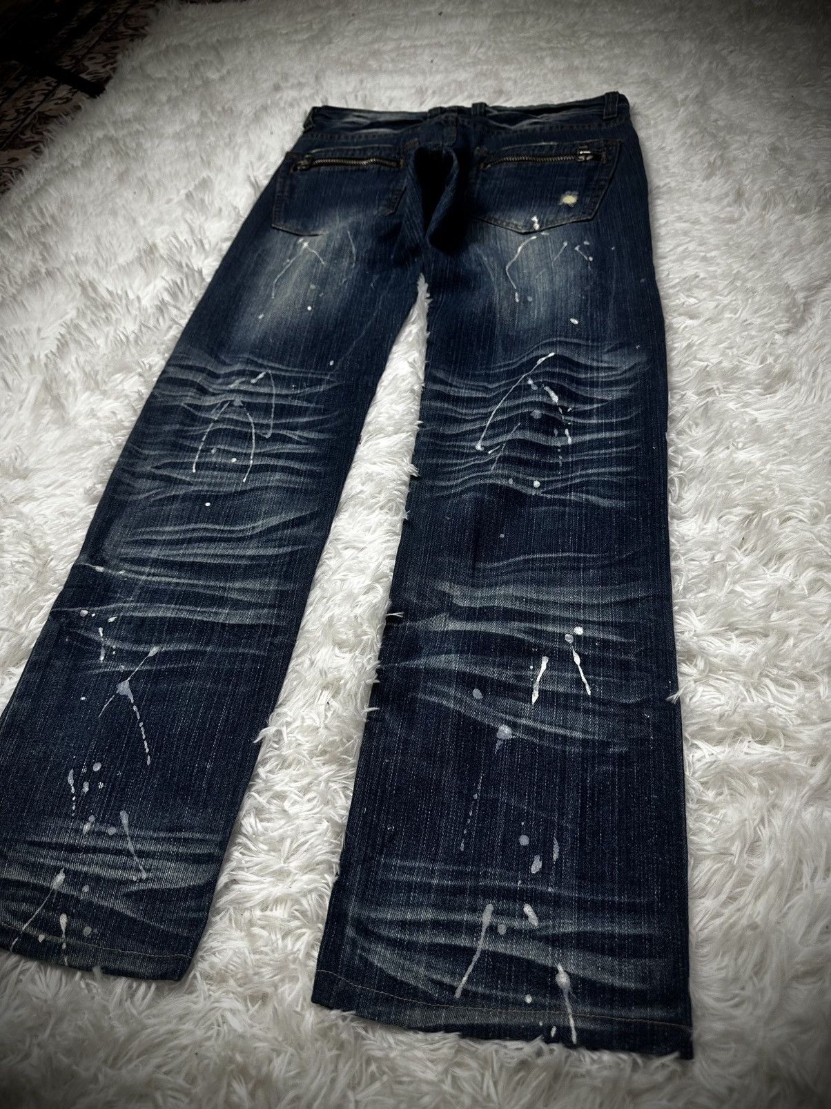 Tornado Mart 💥rare💥 japanese brand root three distressed splatter jeans Size US 32 / EU 48 - 9 Thumbnail