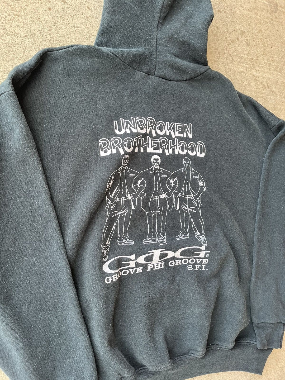 Vintage Black 90s Black social group hoodie Size US XL / EU 56 / 4 - 4 Thumbnail