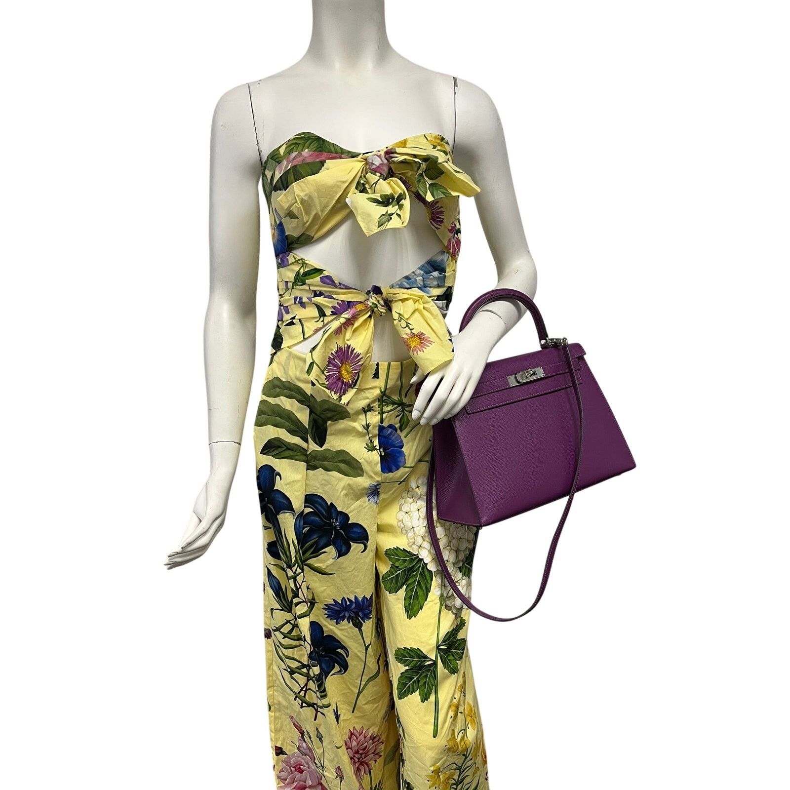 Oscar De La Renta NWT Oscar de la Renta FloralCotton Blend Jumpsuit Size 27" / US 4 / IT 40 - 4 Thumbnail