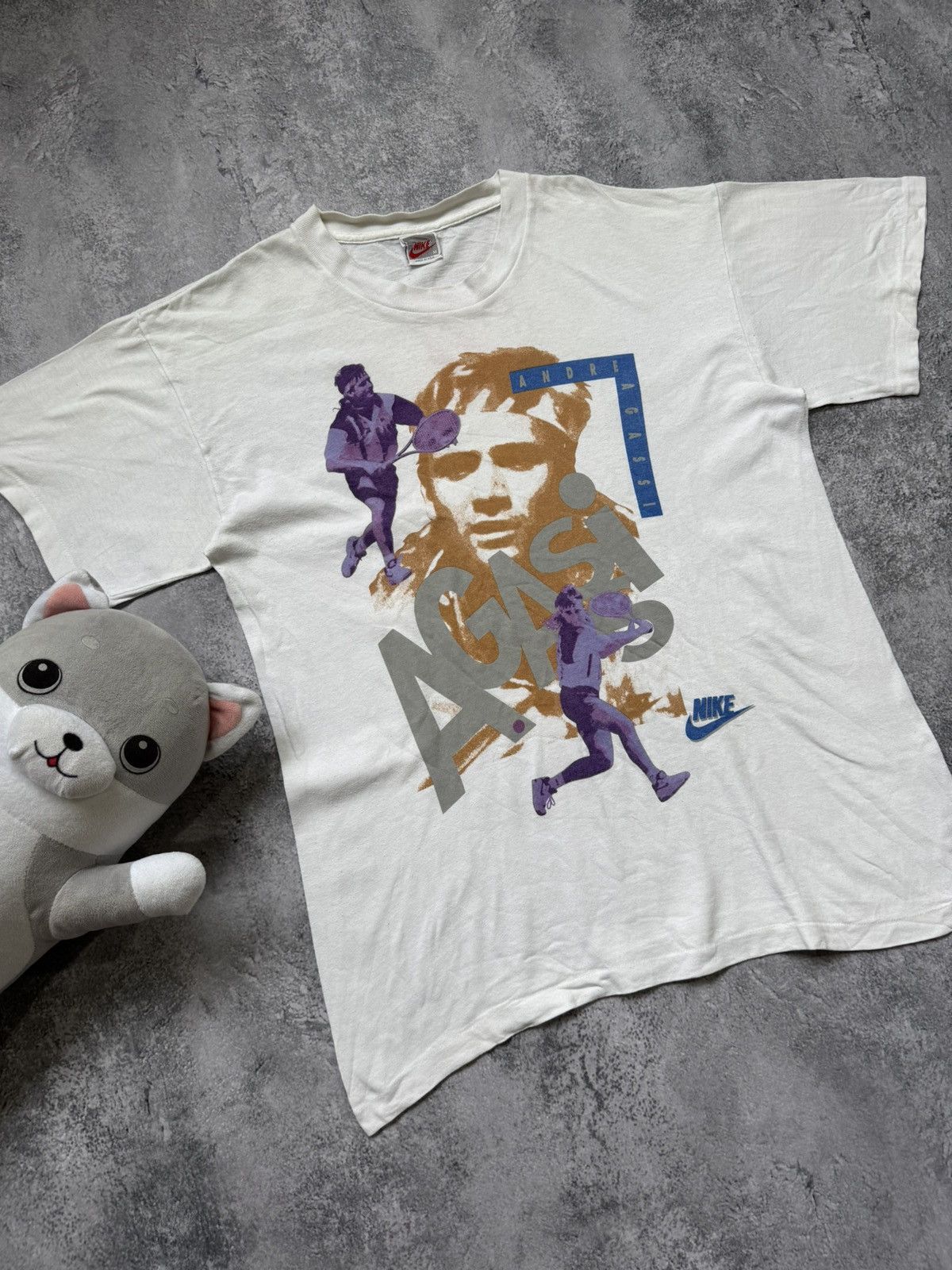 Nike × Vintage Nike Andre Agassi T-shirt vintage made in USA Size US M / EU 48-50 / 2 - 2 Thumbnail