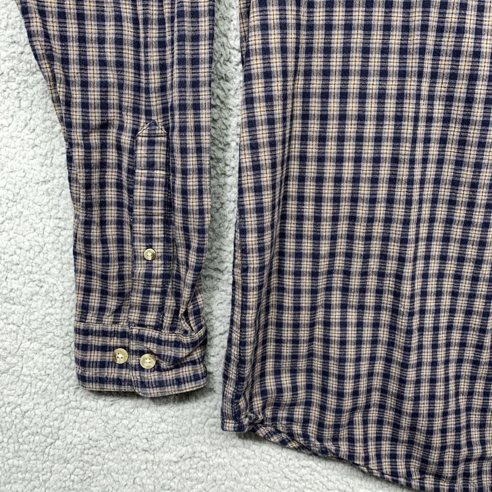 Vintage Columbia Button Shirt Men’s M Long Sleeve Navy Blue Gray Tan Plaid Logo Size US M / EU 48-50 / 2 - 7 Thumbnail