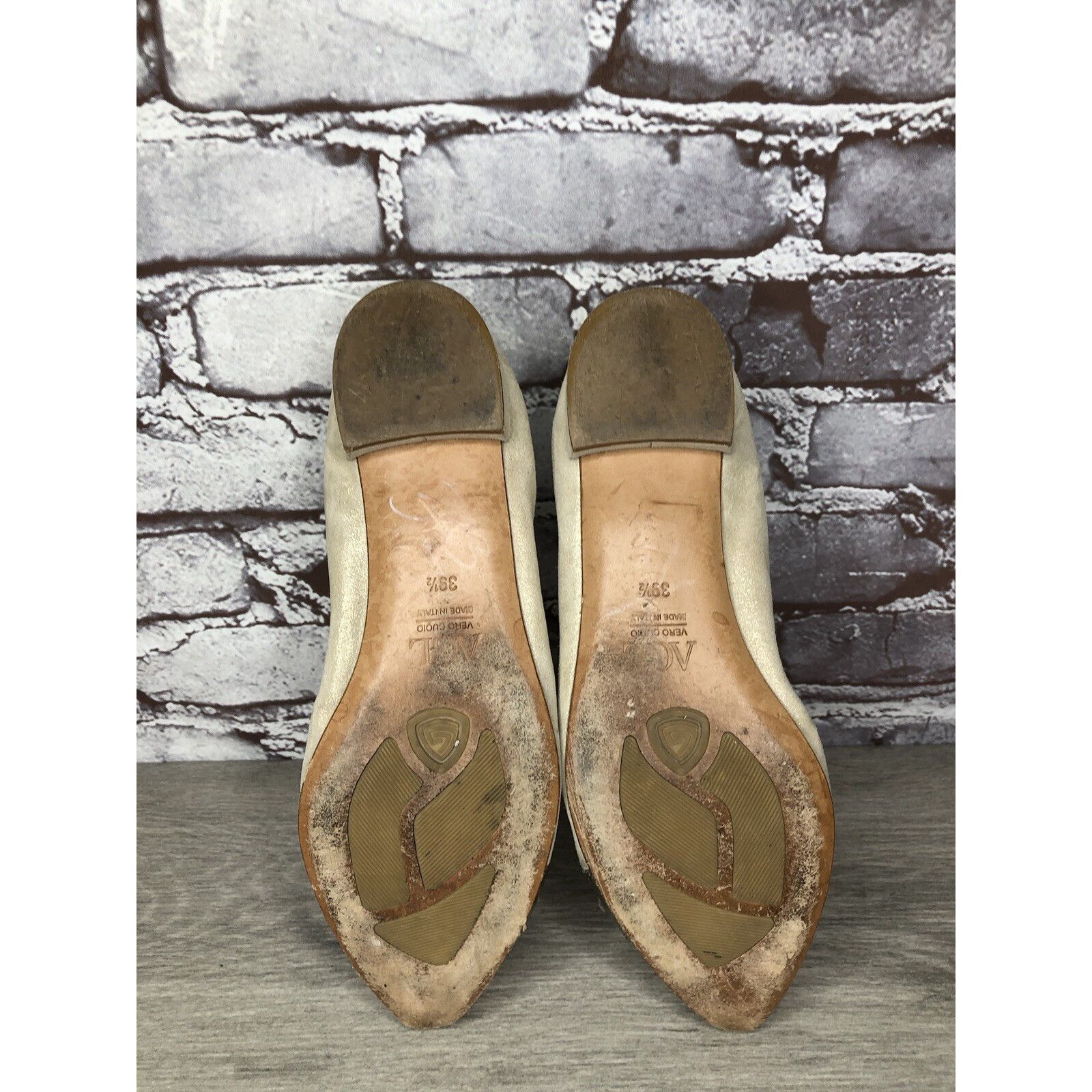 Other Attilio Giusti Leombruni Beige Leather Snake Pointed Cap Toe Size US 9 / IT 39 - 23 Thumbnail