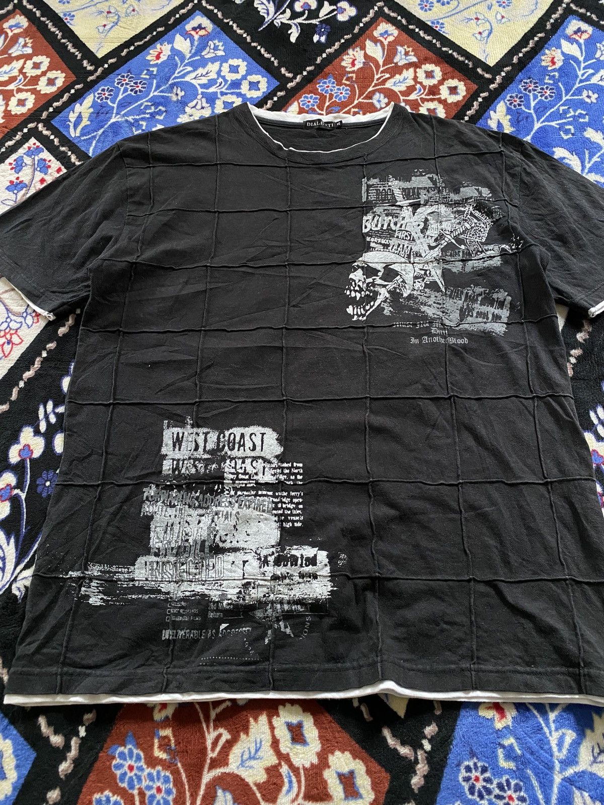 If Six Was Nine Dialetti Poem Texture Skull Punk Tshirt Size US XL / EU 56 / 4 - 3 Thumbnail