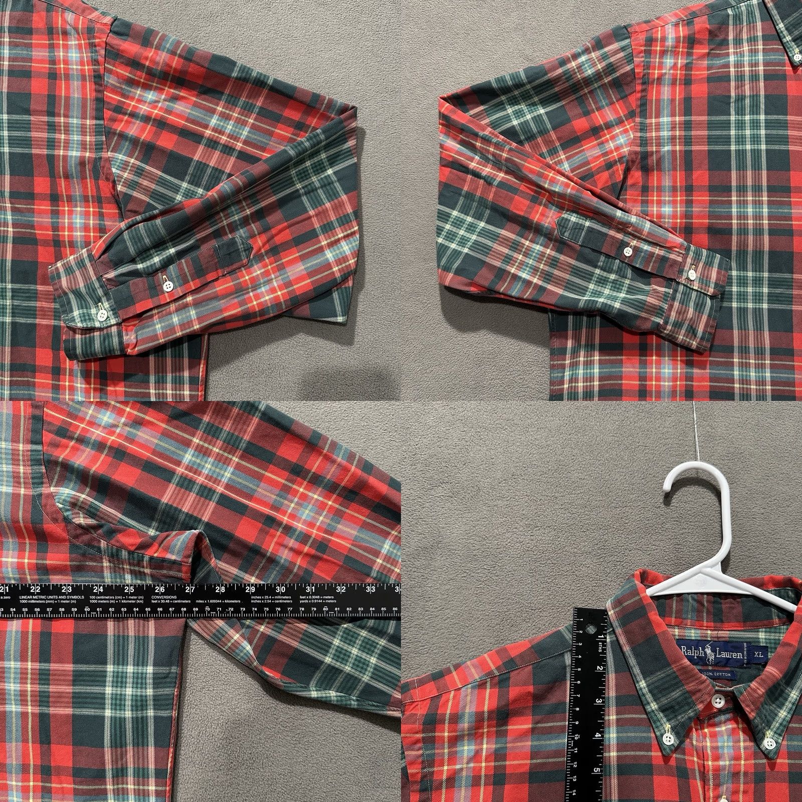 Ralph Lauren Vintage Ralph Lauren Shirt Mens XL Red Green Plaid Flannel Cotton Button Down Size US XL / EU 56 / 4 - 8 Thumbnail