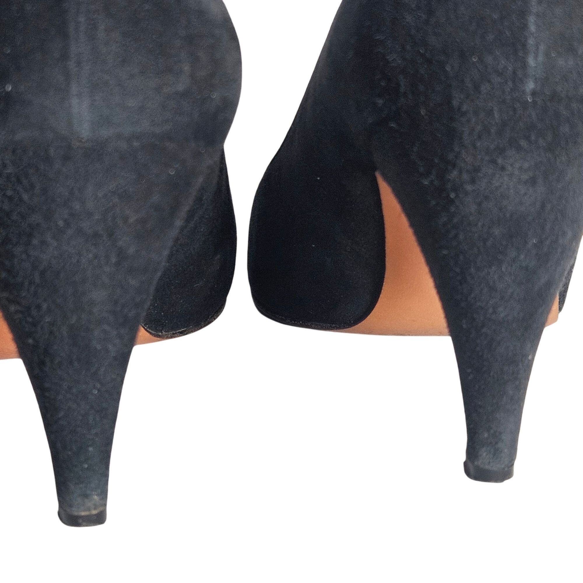 Salvatore Ferragamo Salvatore Ferragamo Women's Black Suede Pumps 5.5B | Quiet L Size US 5.5 / IT 35.5 - 6 Thumbnail
