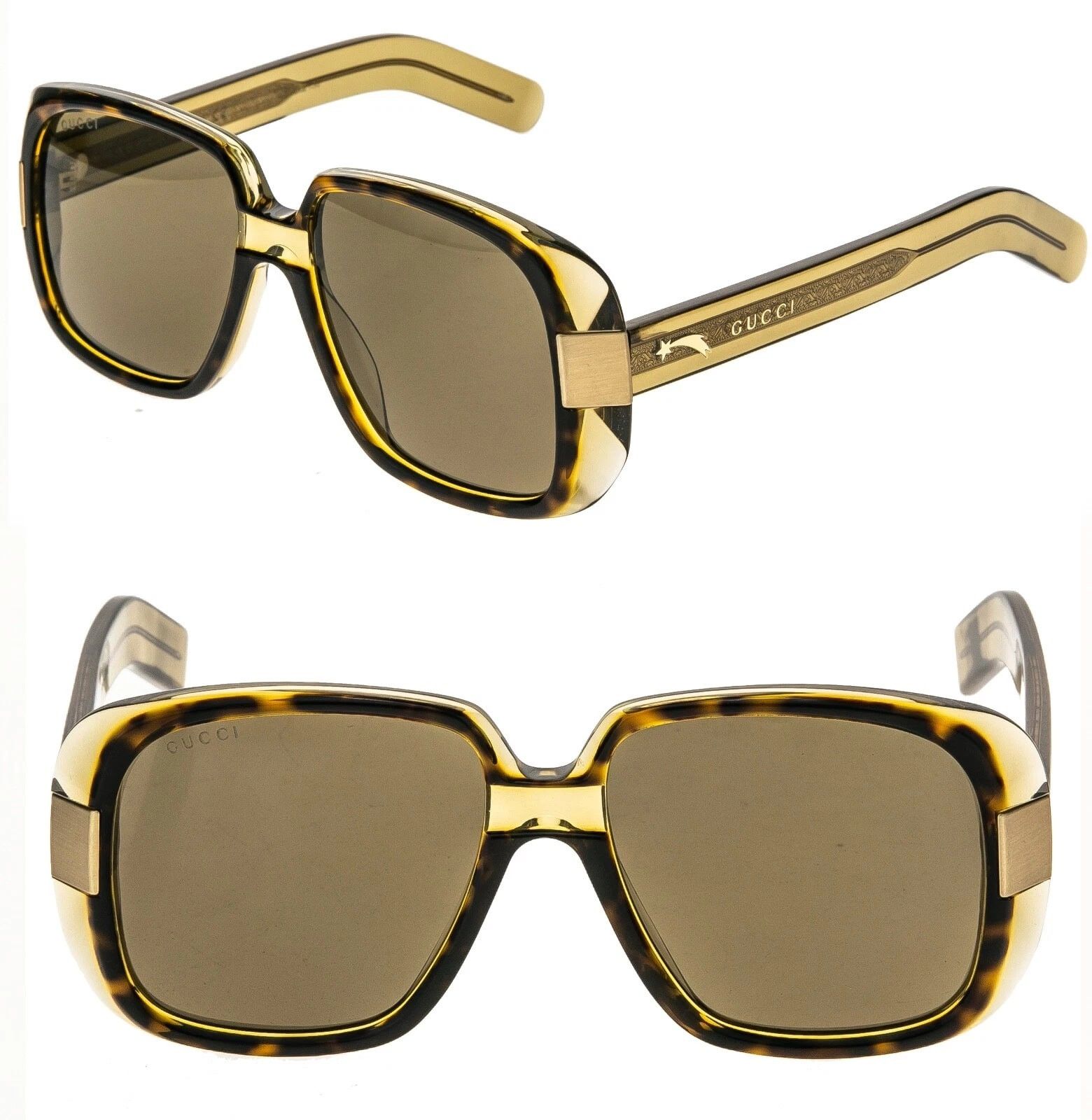 Gucci GUCCI 0318 Brown Honey Retro Falling Sunglasses GG0318S 002 Size ONE SIZE - 1 Thumbnail