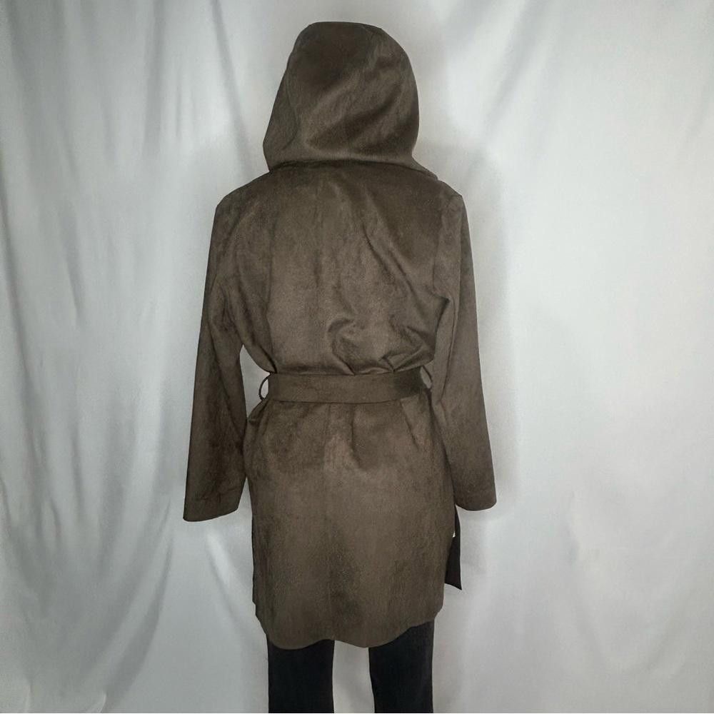 Zara Zara Basic Faux Suede Hooded Jacket w/ Matching Belt, Med Size M / US 6-8 / IT 42-44 - 2 Thumbnail