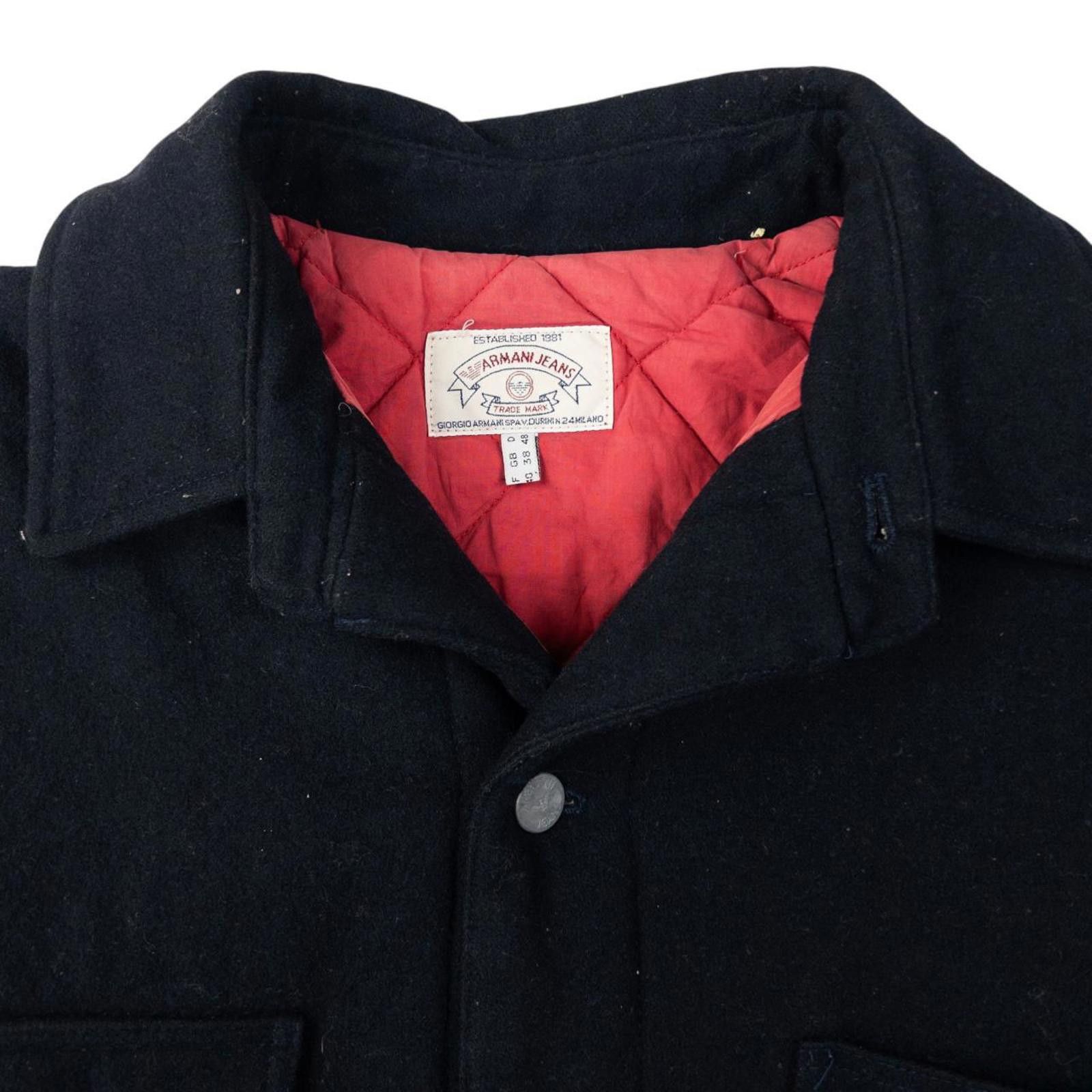 Designer Vintage Armani Jeans Omega Button Up Wool Jacket Size XL Size US XL / EU 56 / 4 - 3 Thumbnail