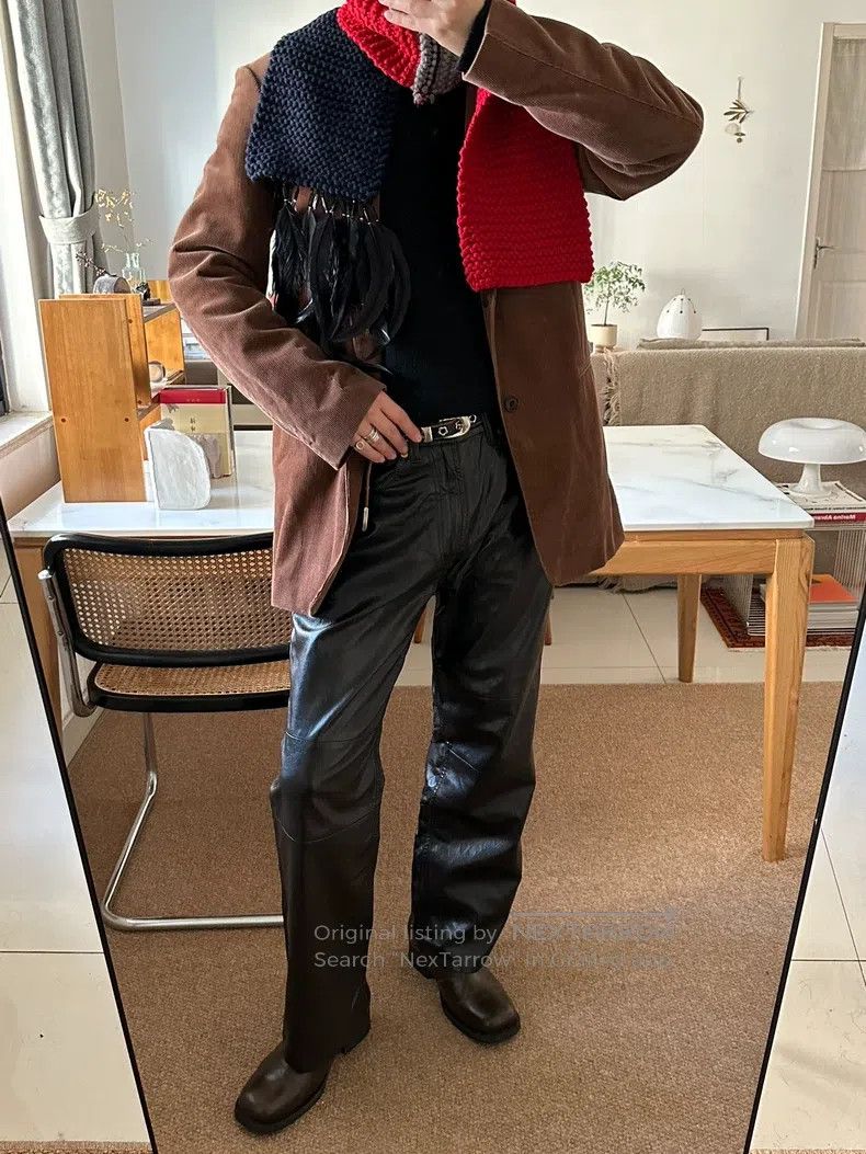 Our Legacy Our Legacy Dark brown leather trousers Size US 31 - 8 Thumbnail