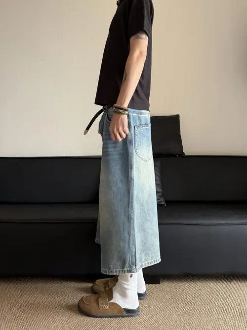 Other Baggy Wide-Leg Denim Shorts, Oversized Jorts Size US 33 - 2 Thumbnail