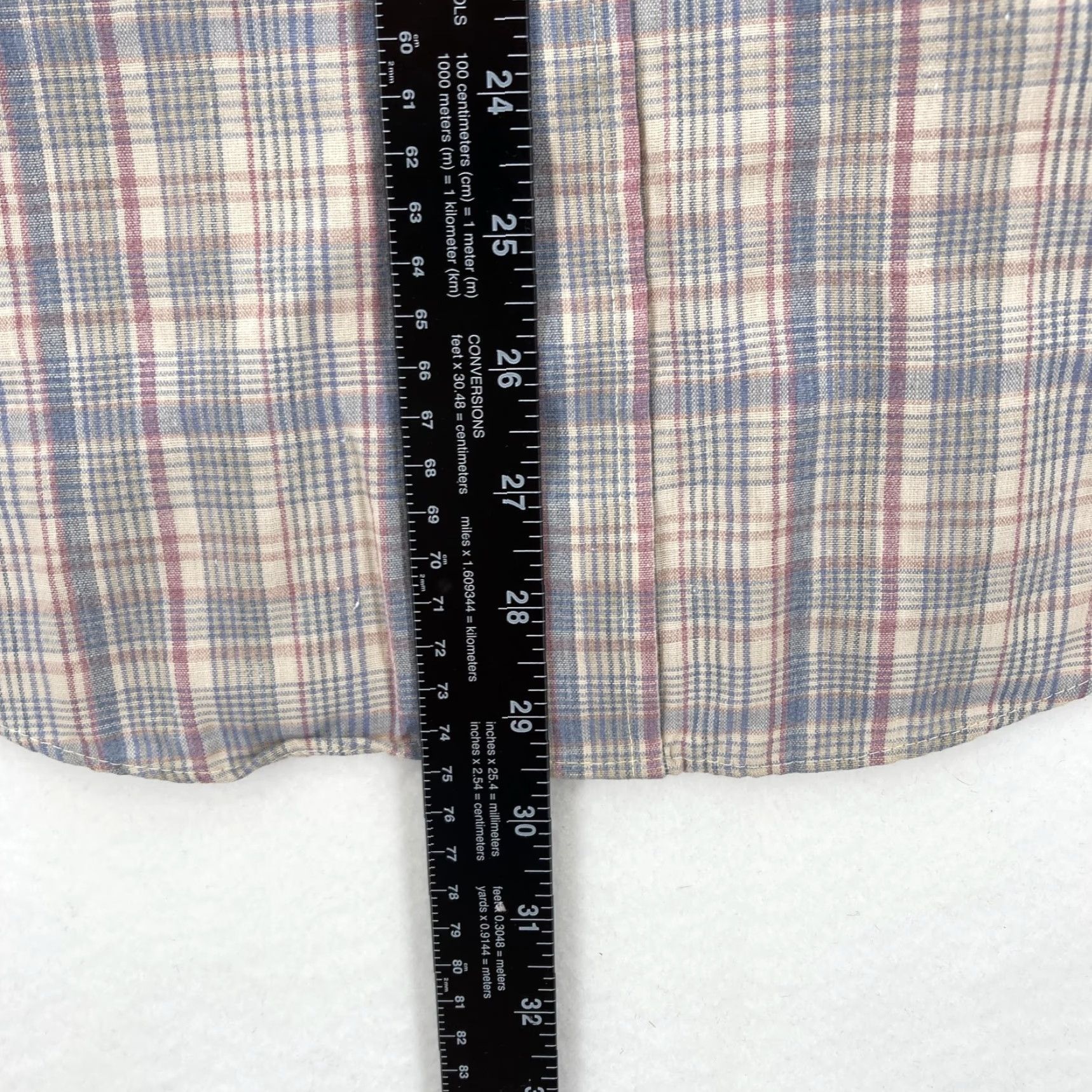 Levi's VINTAGE Levi's Pearl Snap Shirt Mens Large Gray Plaid Western Long Sleeve 70s Size US L / EU 52-54 / 3 - 5 Thumbnail