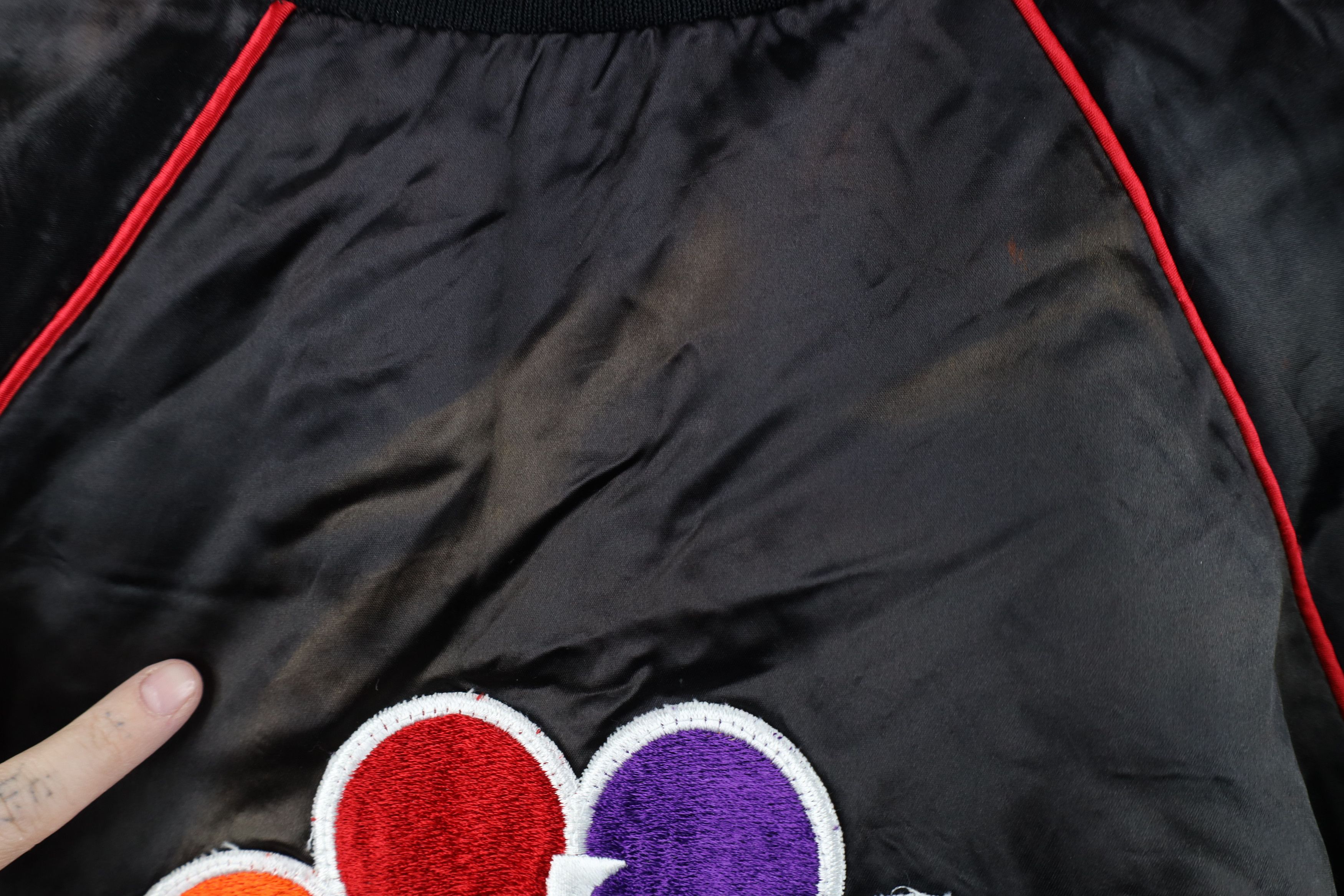 Vintage Vintage 70s 80s NBC Peacock TV Satin Bomber Jacket Black USA Size US L / EU 52-54 / 3 - 13 Thumbnail