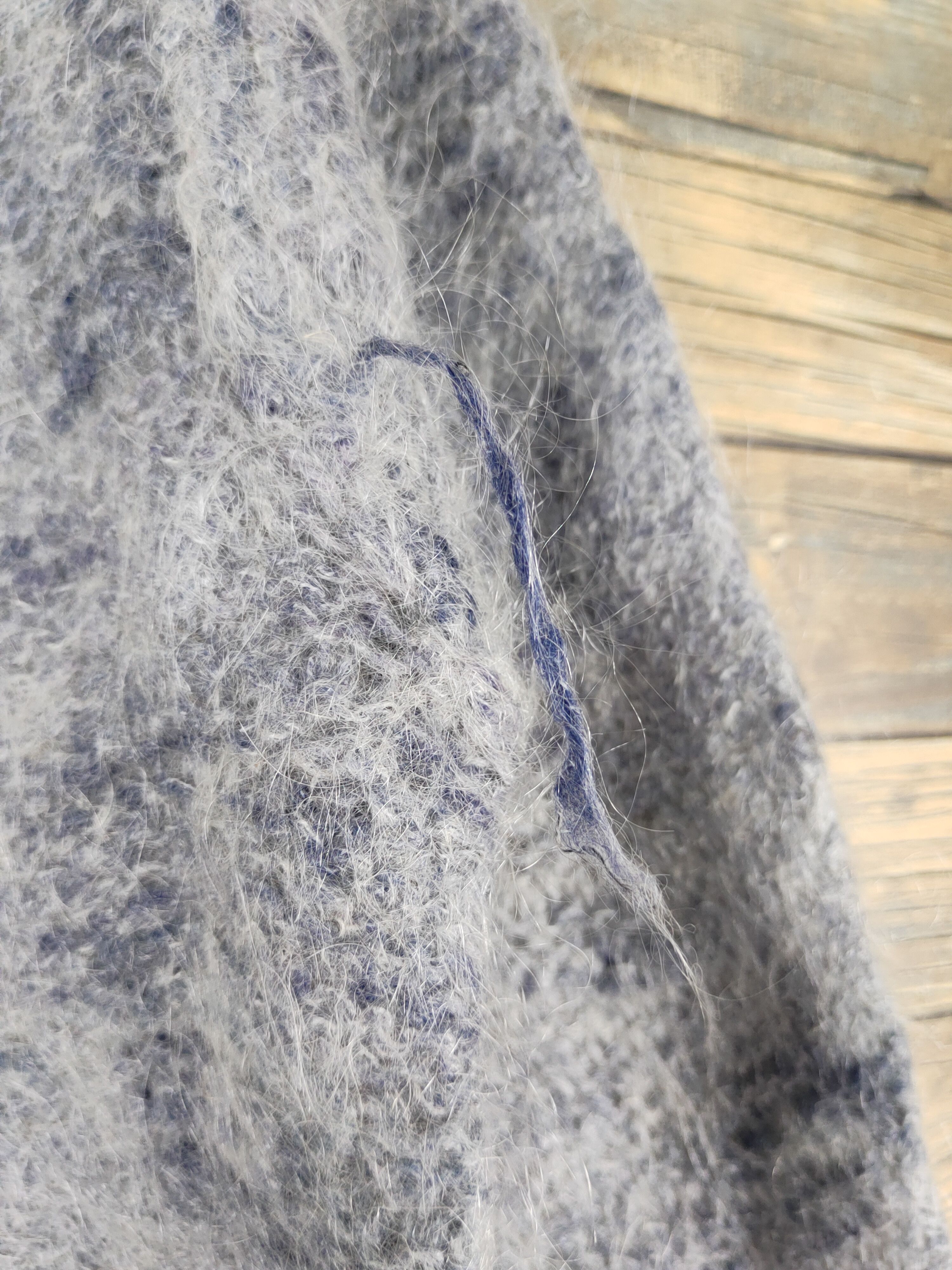 Japanese Brand × Vintage Japanese Brand Navy White Fur Mohair Knitwear Cardigan#W1341 Size S / US 4 / IT 40 - 7 Thumbnail