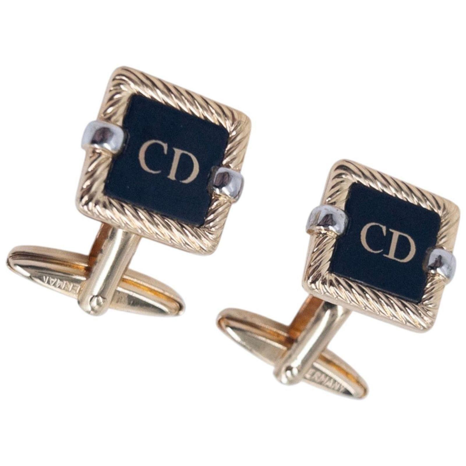 Christian Dior Monsieur Vintage 2000s Dior Embossed Cufflinks Size ONE SIZE - 2 Thumbnail
