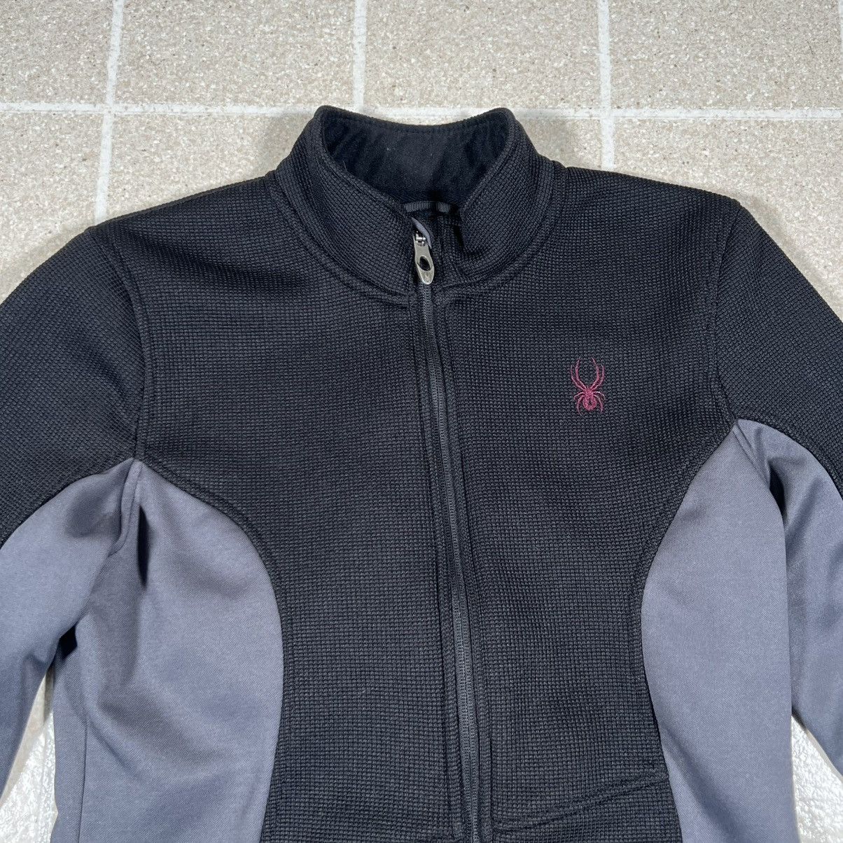 Spyder Spyder Womens Fleece Jacket Black Gray Embroidered Logo Size M / US 6-8 / IT 42-44 - 2 Thumbnail