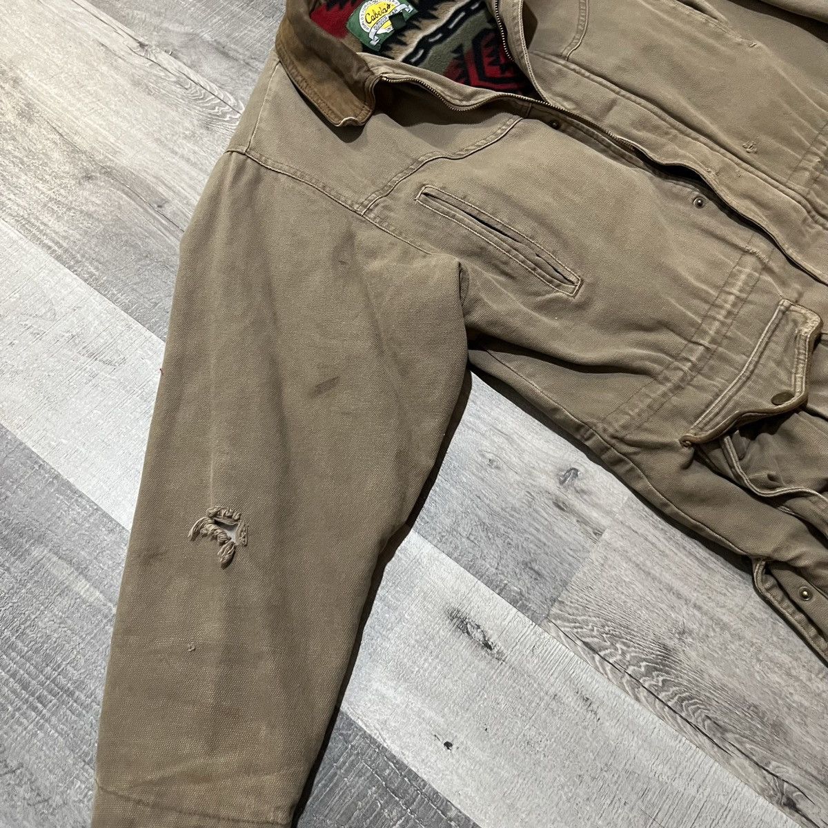 Cabelas × Vintage VTG Cabelas Aztec Lined Brown Canvas Chore Barn Work Coat Size US L / EU 52-54 / 3 - 5 Thumbnail