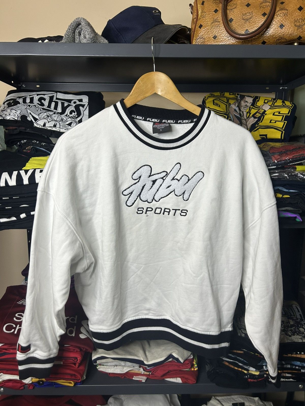 Fubu Vintage FUBU Sports Sweatshirt White S Size S / US 4 / IT 40 - 1 Thumbnail