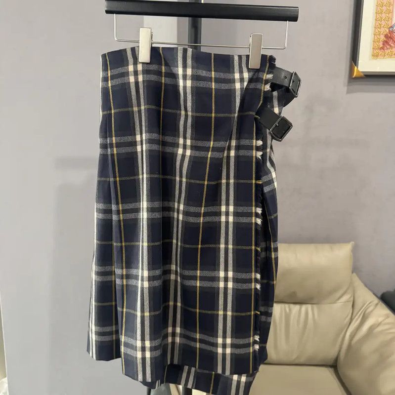 Burberry Burberry Blue Women's Cotton Midi Skirt Size 23" - 1 Thumbnail