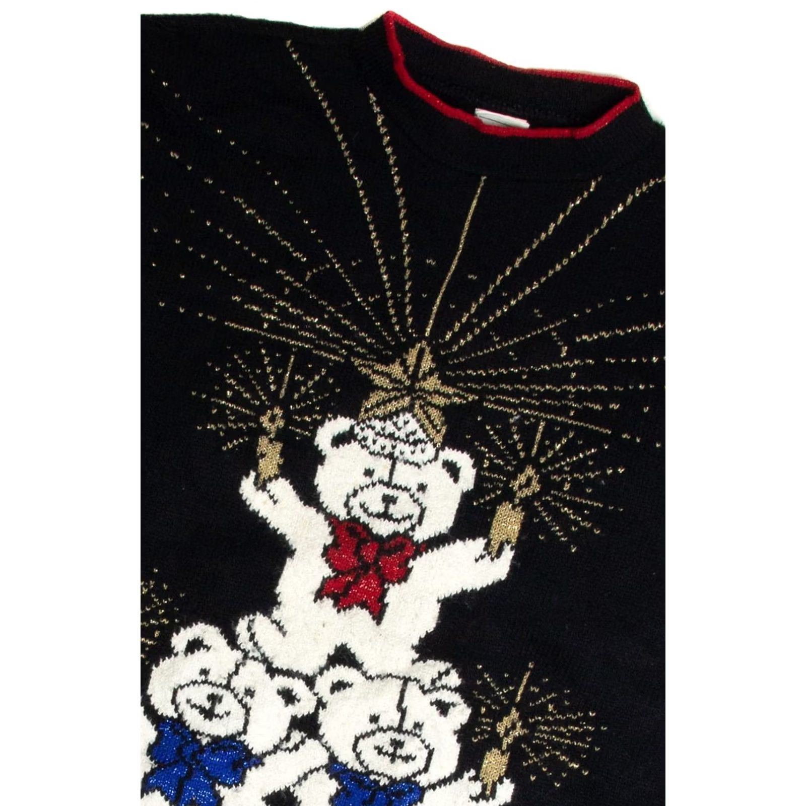 Vintage VINTAGE Black Ugly Christmas Sweater Holiday Time 62623 Medium Regular Size Size M / US 6-8 / IT 42-44 - 2 Thumbnail