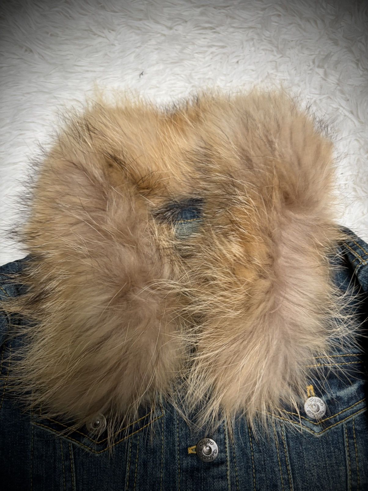 Le Grande Bleu (L.G.B.) Rare Japanese Brand denim jacket fox fur Size US S / EU 44-46 / 1 - 2 Thumbnail