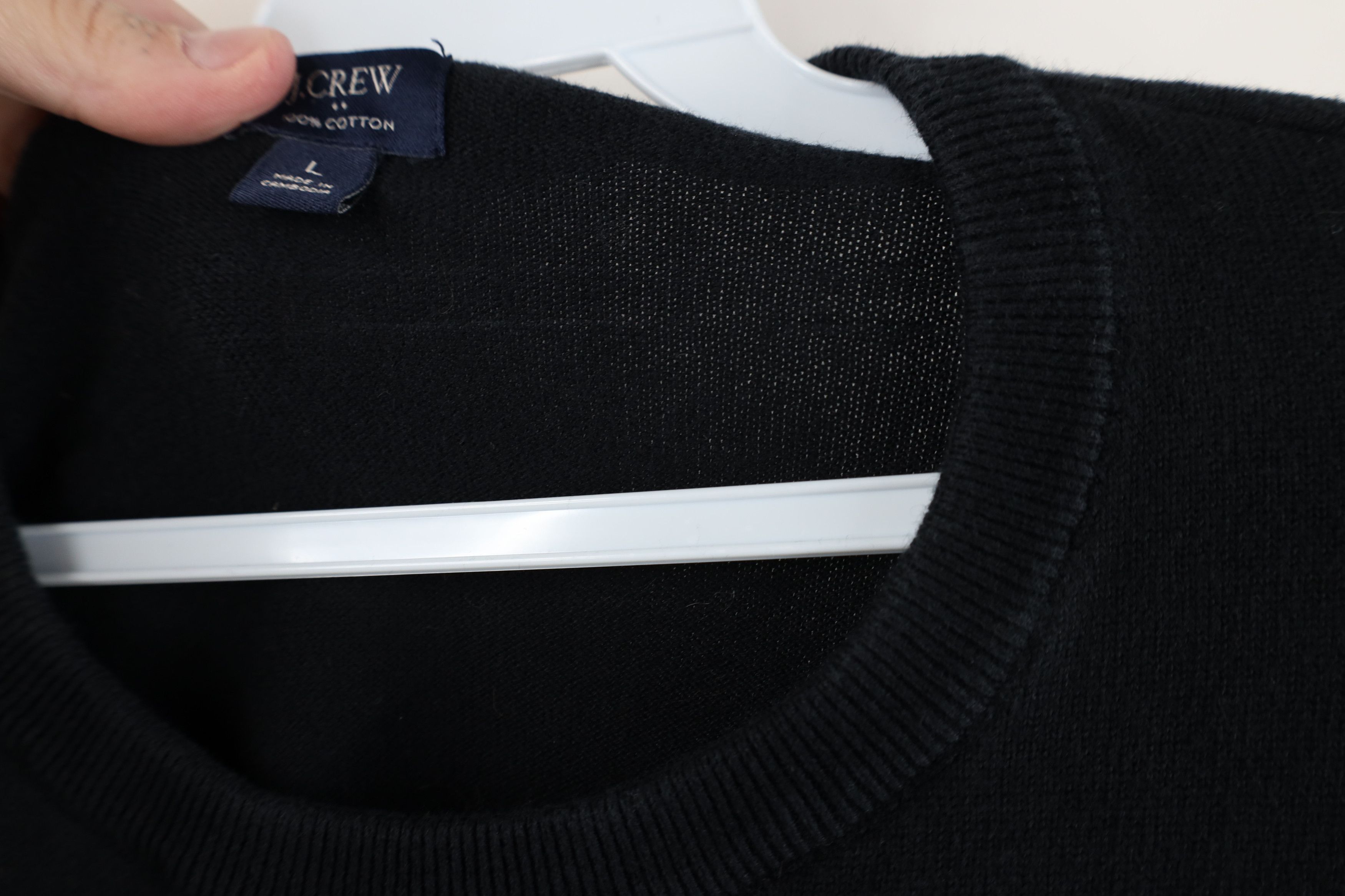 J.Crew J Crew Blank Lightweight Cotton Knit Crewneck Sweater Black Size L / US 10 / IT 46 - 8 Thumbnail