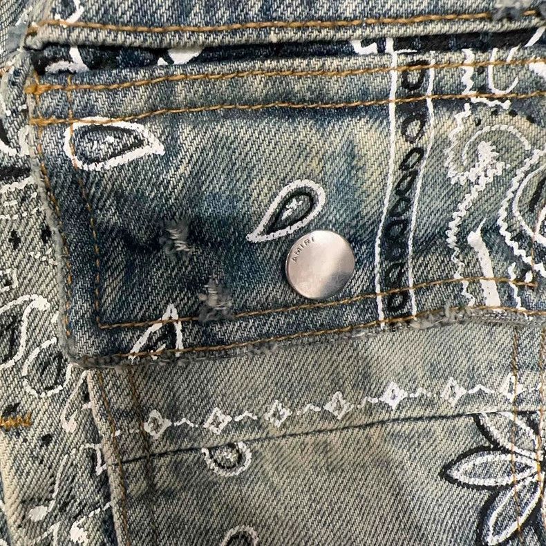 Amiri Amiri Men's Paisley Denim Jacket-2506 Size US S / EU 44-46 / 1 - 7 Thumbnail