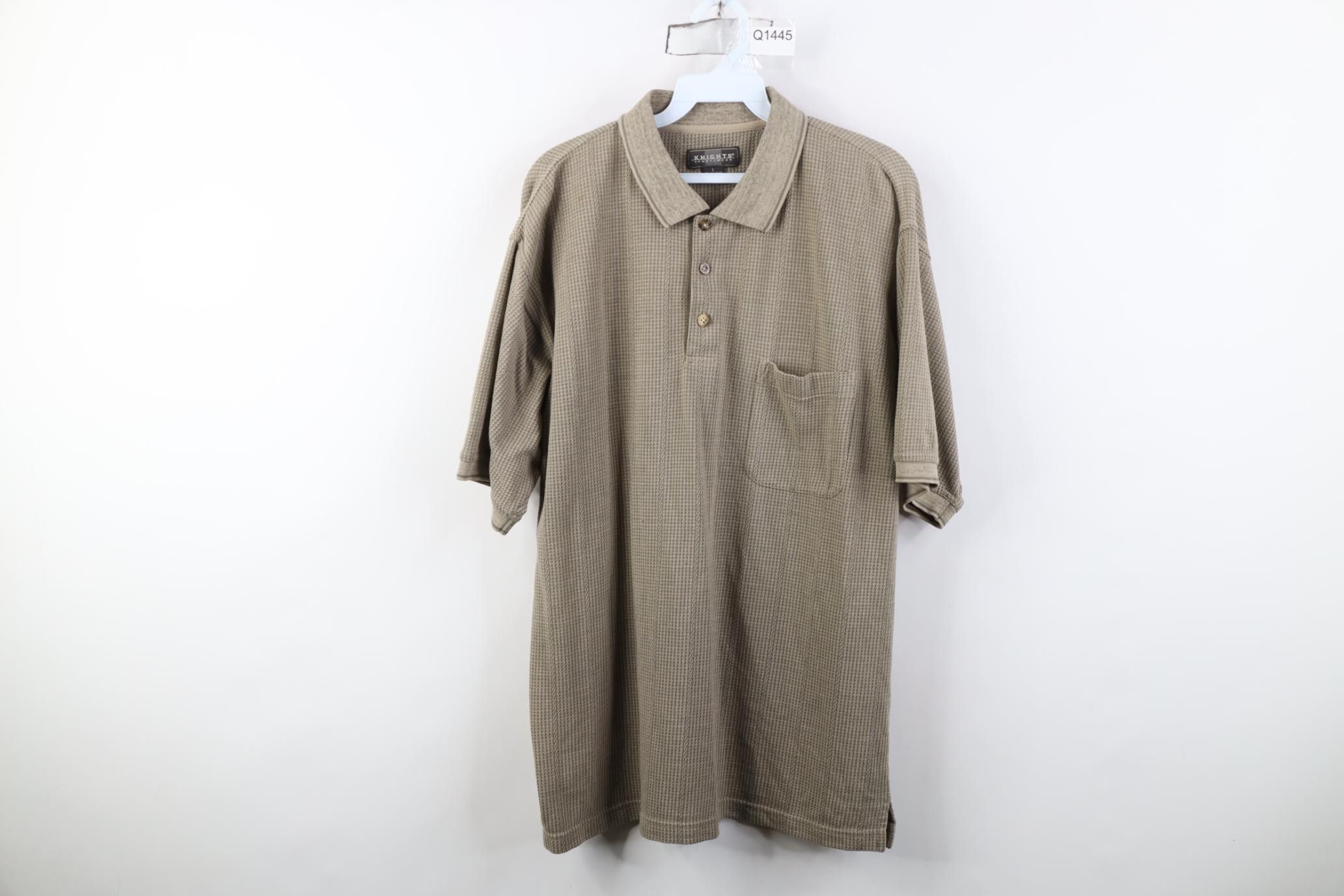 Vintage Vintage 90s Streetwear Houndstooth Knit Golf Polo Shirt Size US L / EU 52-54 / 3 - 1 Thumbnail