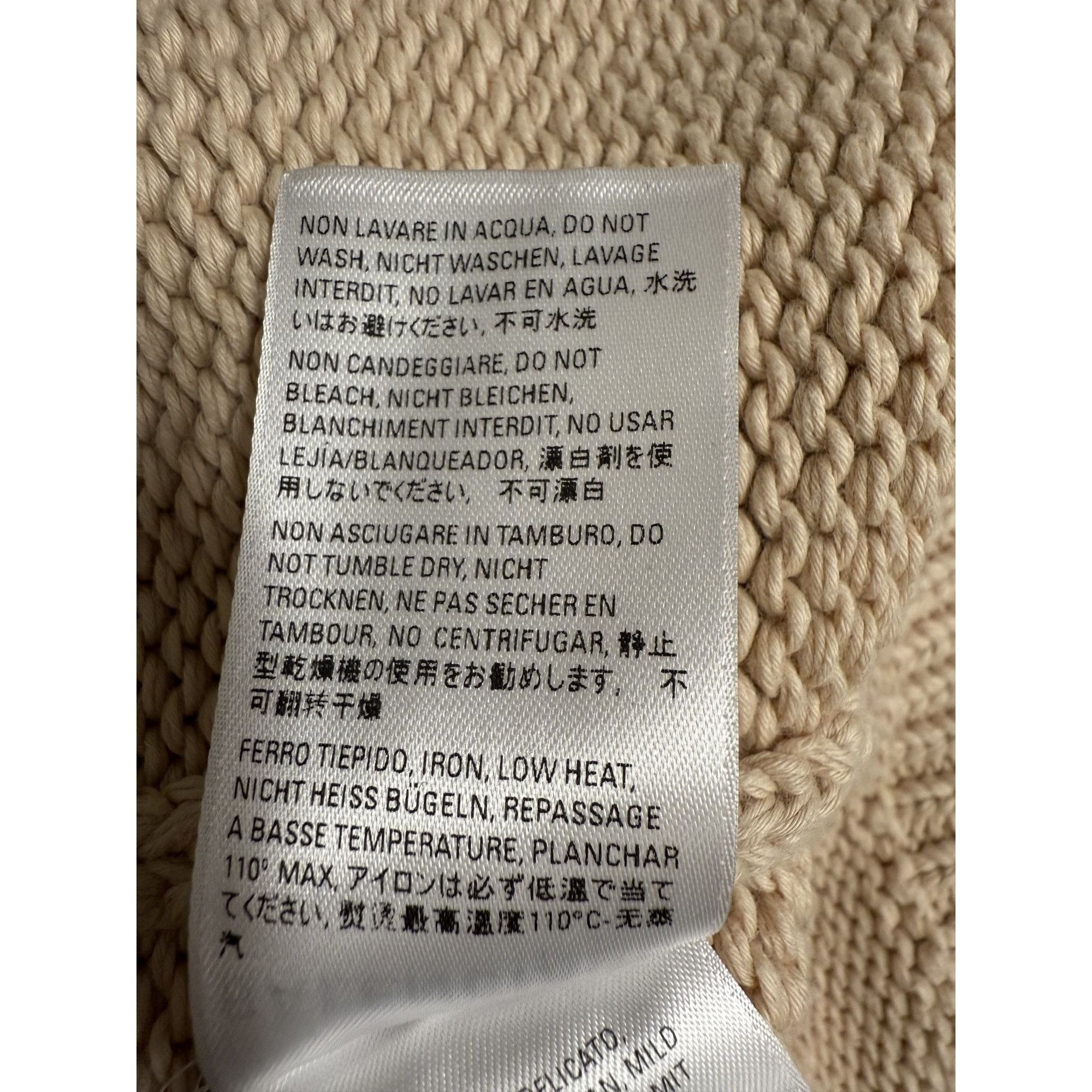 Balenciaga Balenciaga Beige Oversized Knit Sweater With Embroidered Cre Size S / US 4 / IT 40 - 12 Thumbnail