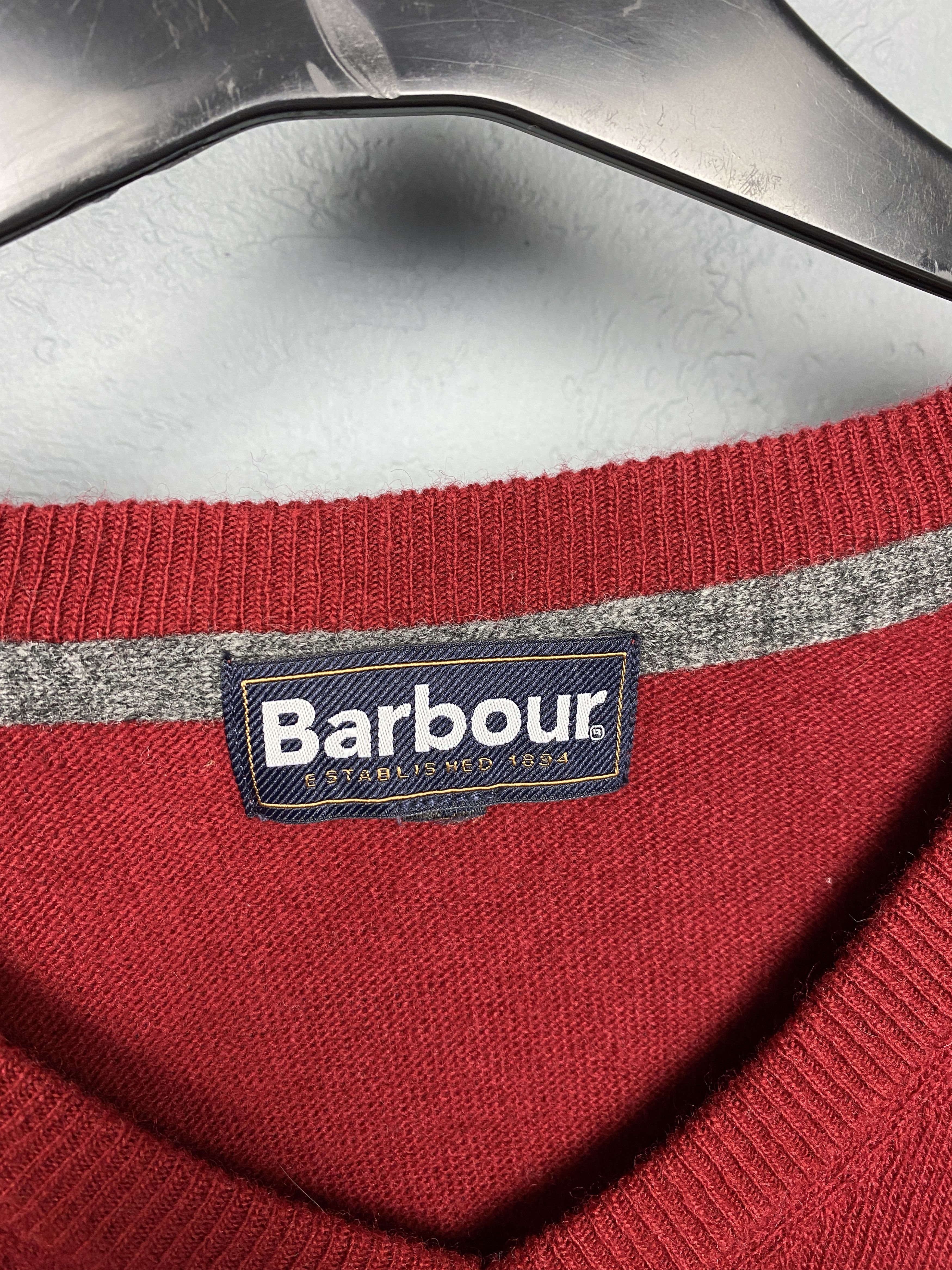 Barbour × Vintage Barbour Vintage V-Neck Mens Wool Sweater Size US XL / EU 56 / 4 - 4 Thumbnail