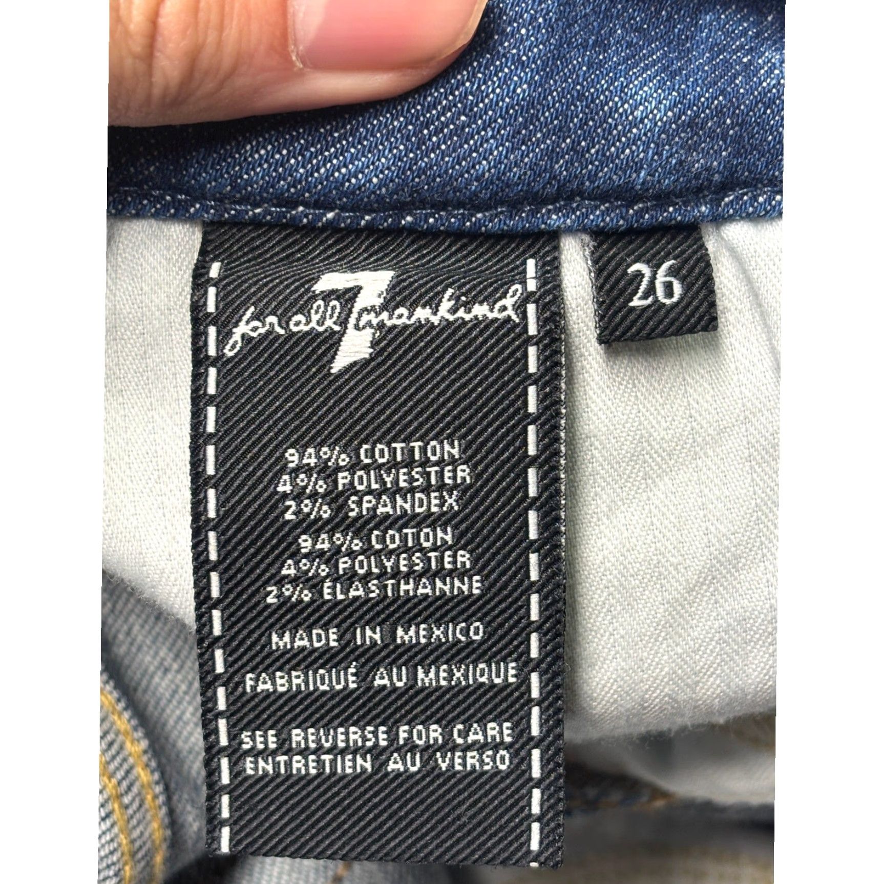 7 For All Mankind 7 For All Mankind Skinny Jeans Blue Medium Wash Side Stripe 27 Inseam 26 Waist Womens 28x27 Crop Raw Hem Size 26" / US 2 / IT 38 - 6 Thumbnail