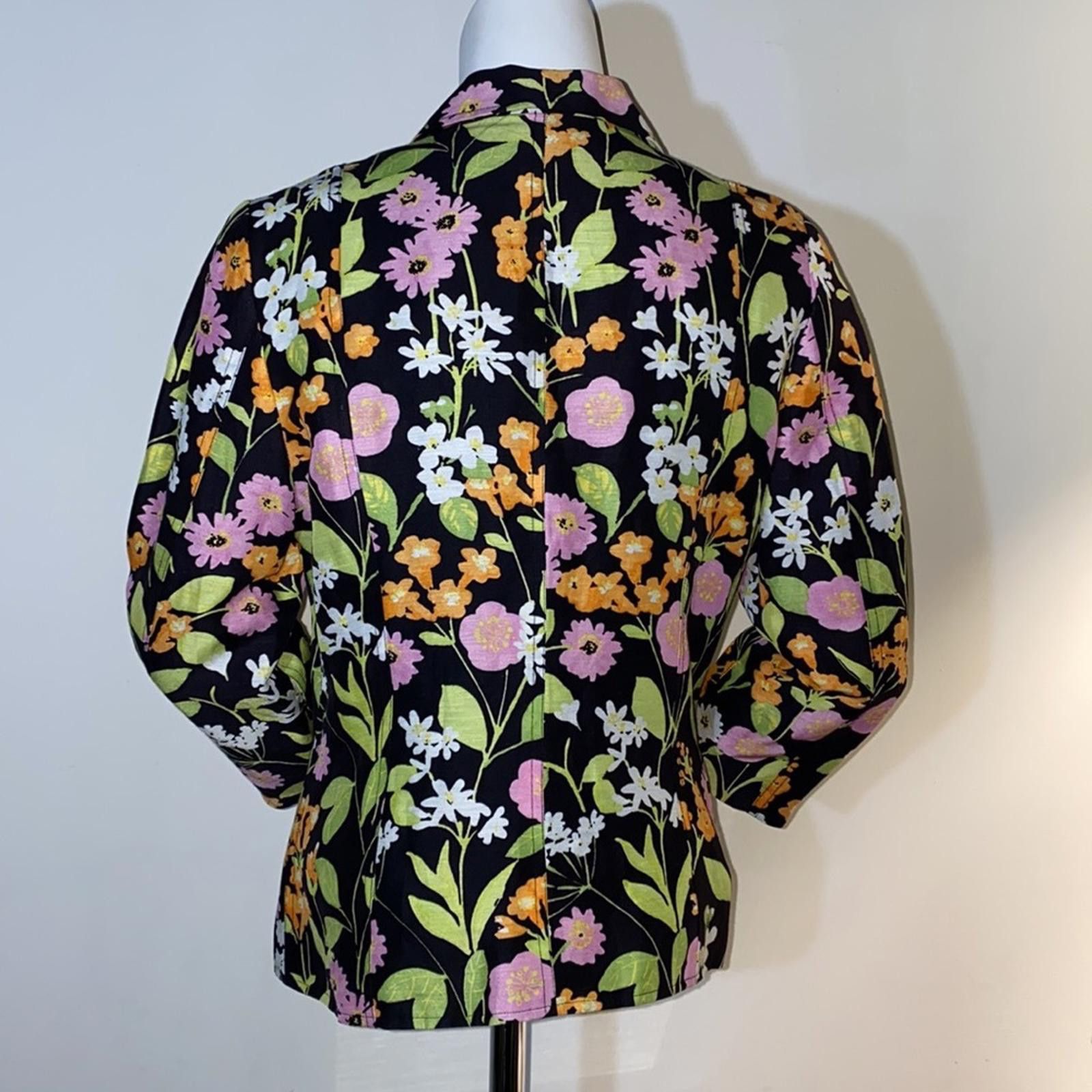 Other Vintage Sigrid Olsen Floral Linen Blend Blazer Size 4 Size S / US 4 / IT 40 - 5 Thumbnail