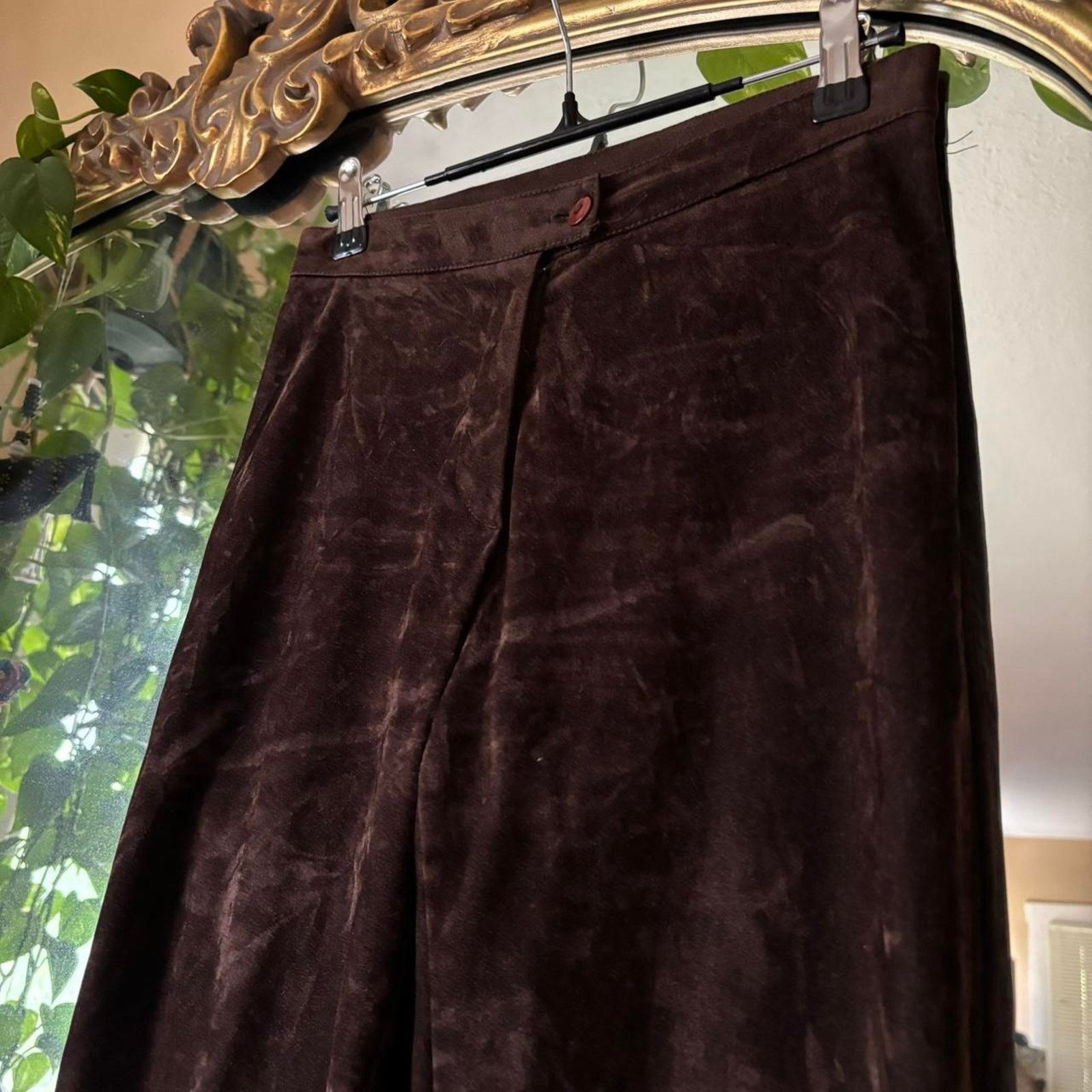 Vintage Vintage Planet Funk Brown Velvety Beaded Ankle Pants 2 Disco Size 26" / US 2 / IT 38 - 3 Thumbnail