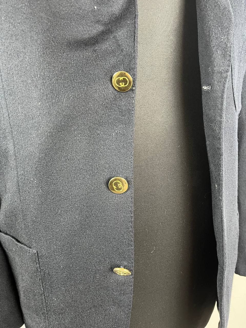 Gucci GUCCI Navy Blue Wool Blazer Gold Logo Buttons Size 48/50 Size 48L - 5 Thumbnail