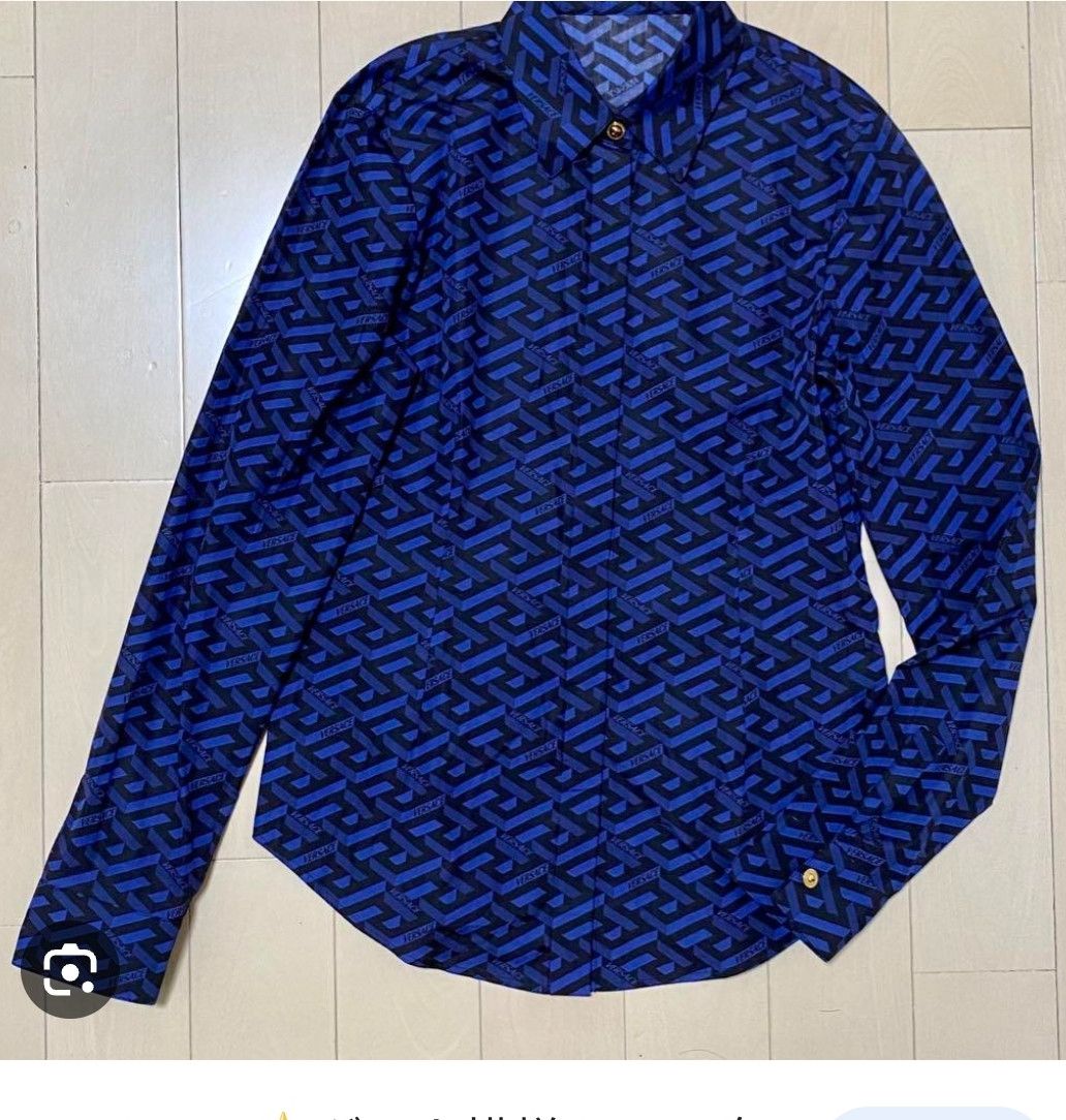 Versace Greca detail shirt Size L / US 10 / IT 46 - 1 Thumbnail