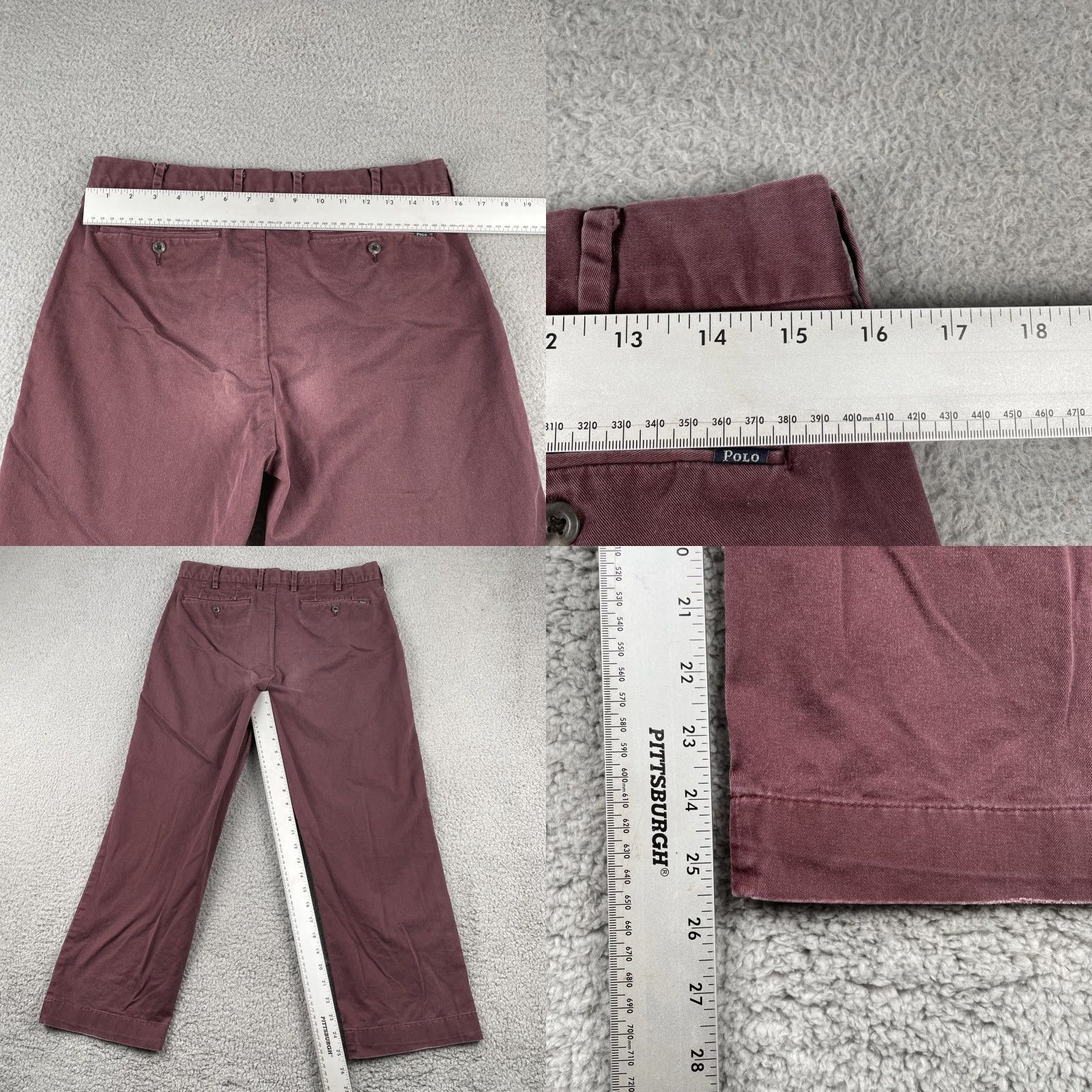 Polo Ralph Lauren VINTAGE Polo Ralph Lauren Stretch Classic Fit Pants Maroon Trousers 31w 25.5L Mens Chino Straight Easy Care Size US S / EU 44-46 / 1 - 10 Thumbnail